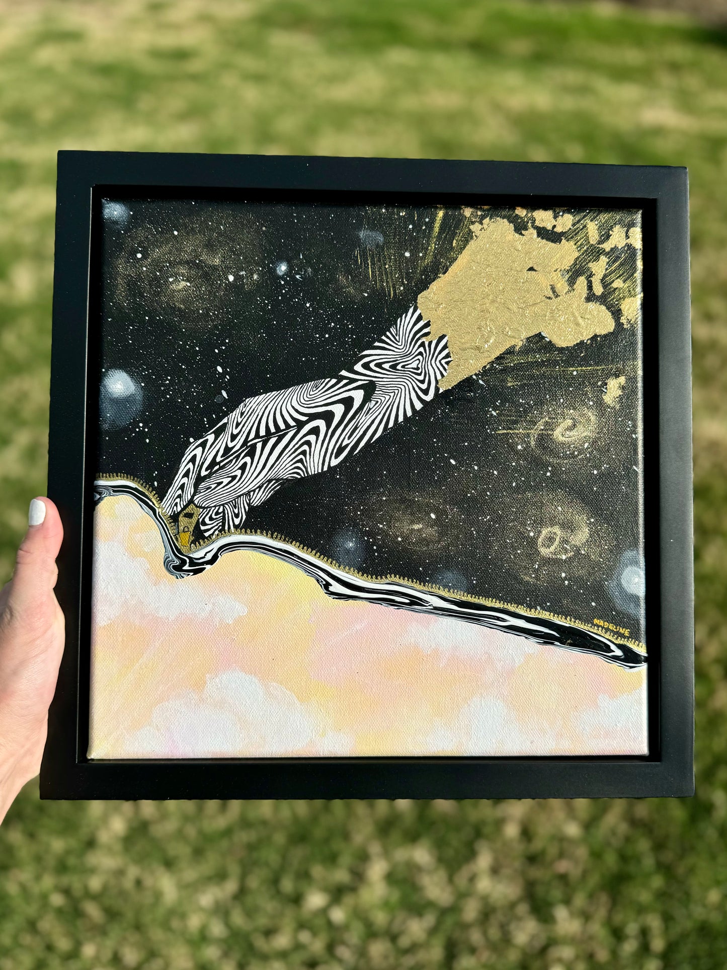 Beauty of Existence #3 - Original Framed Canvas 12x12