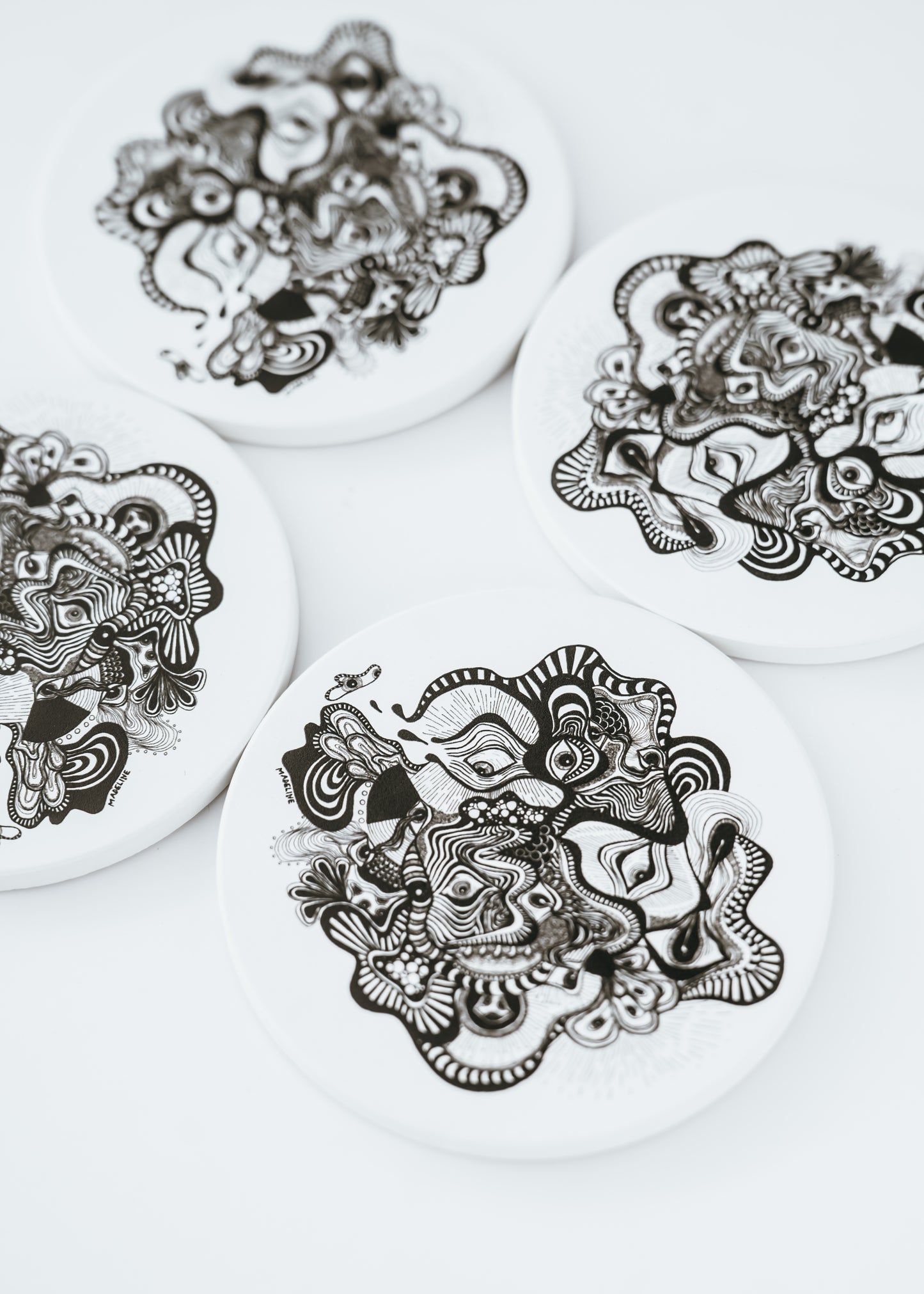 Vision Illusion Ceramic Coaster Set of 4
