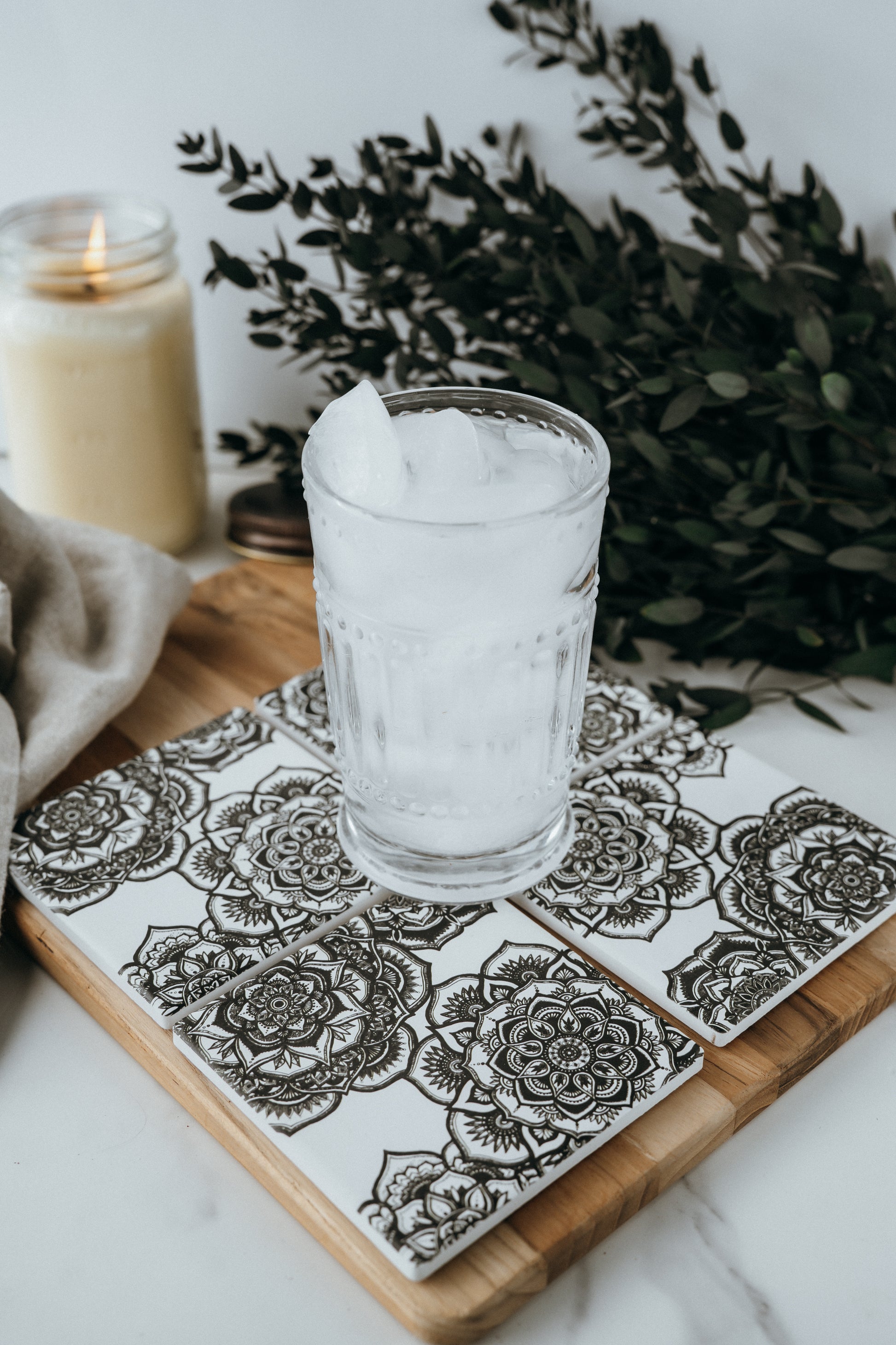 Ceramic Coaster Set - Floral Fascination (XAOS)