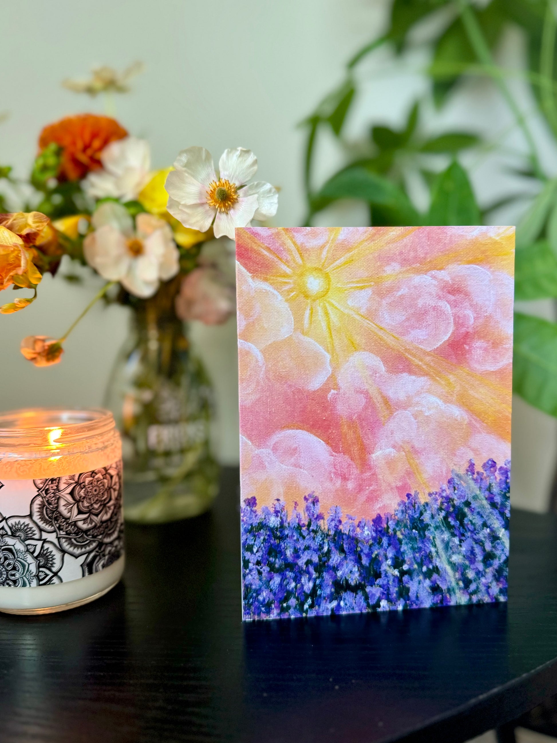 Lavender Light - 5x7 Single Greeting Card (XAOS)