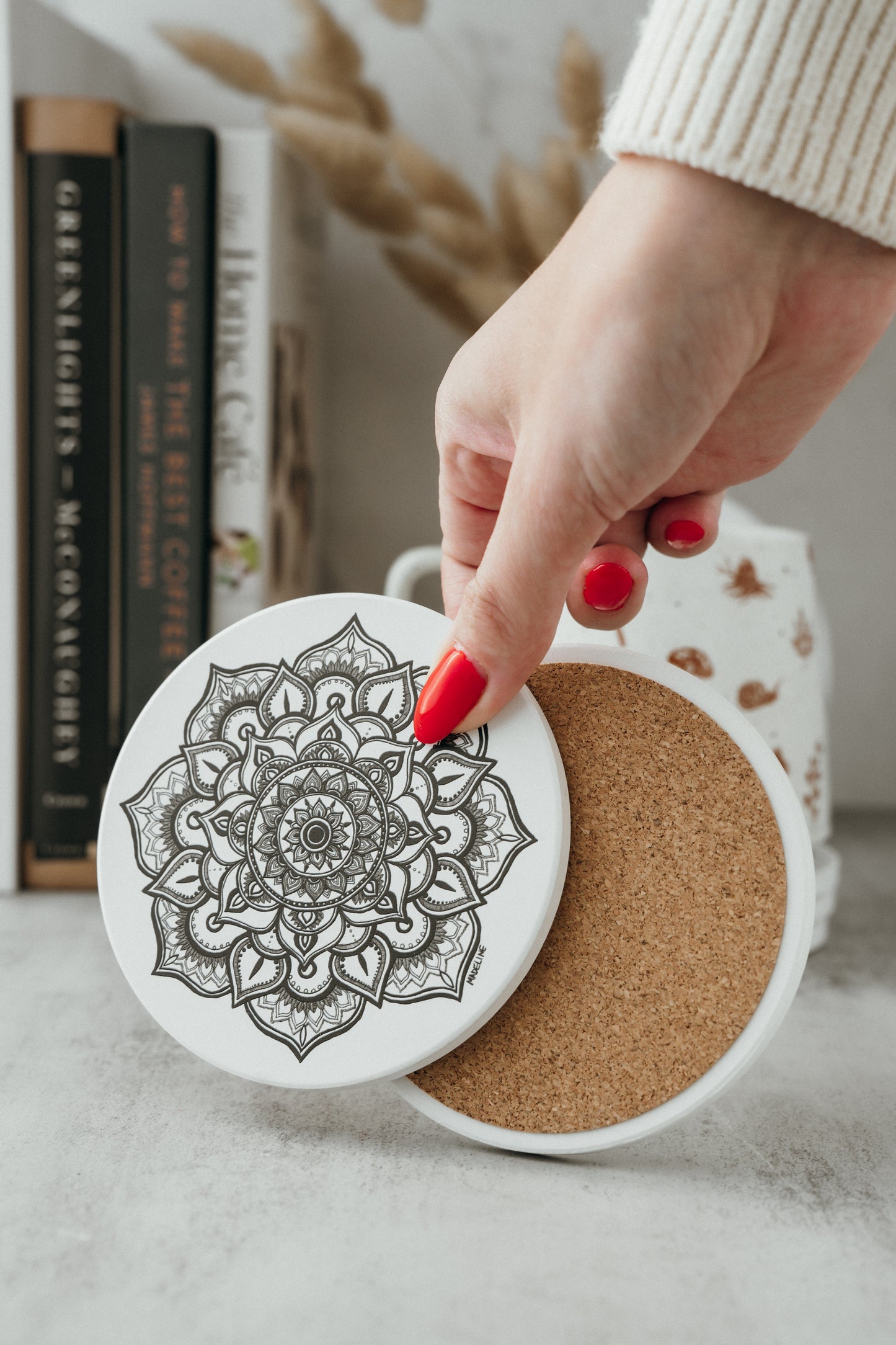 Peaceful Petals Ceramic Coaster Set of 4