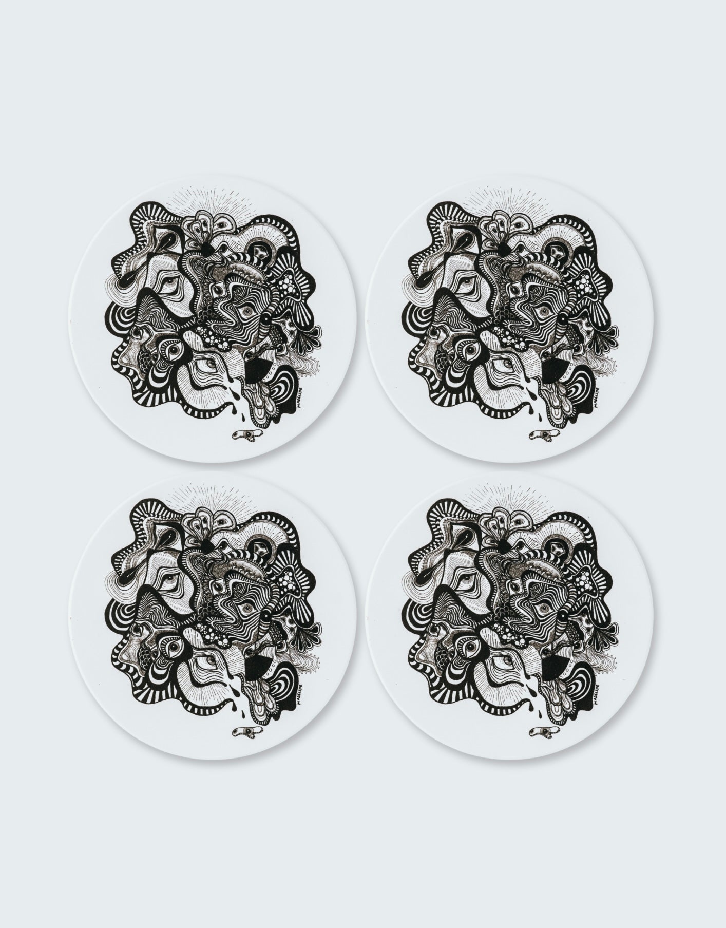 Vision Illusion Ceramic Coaster Set of 4
