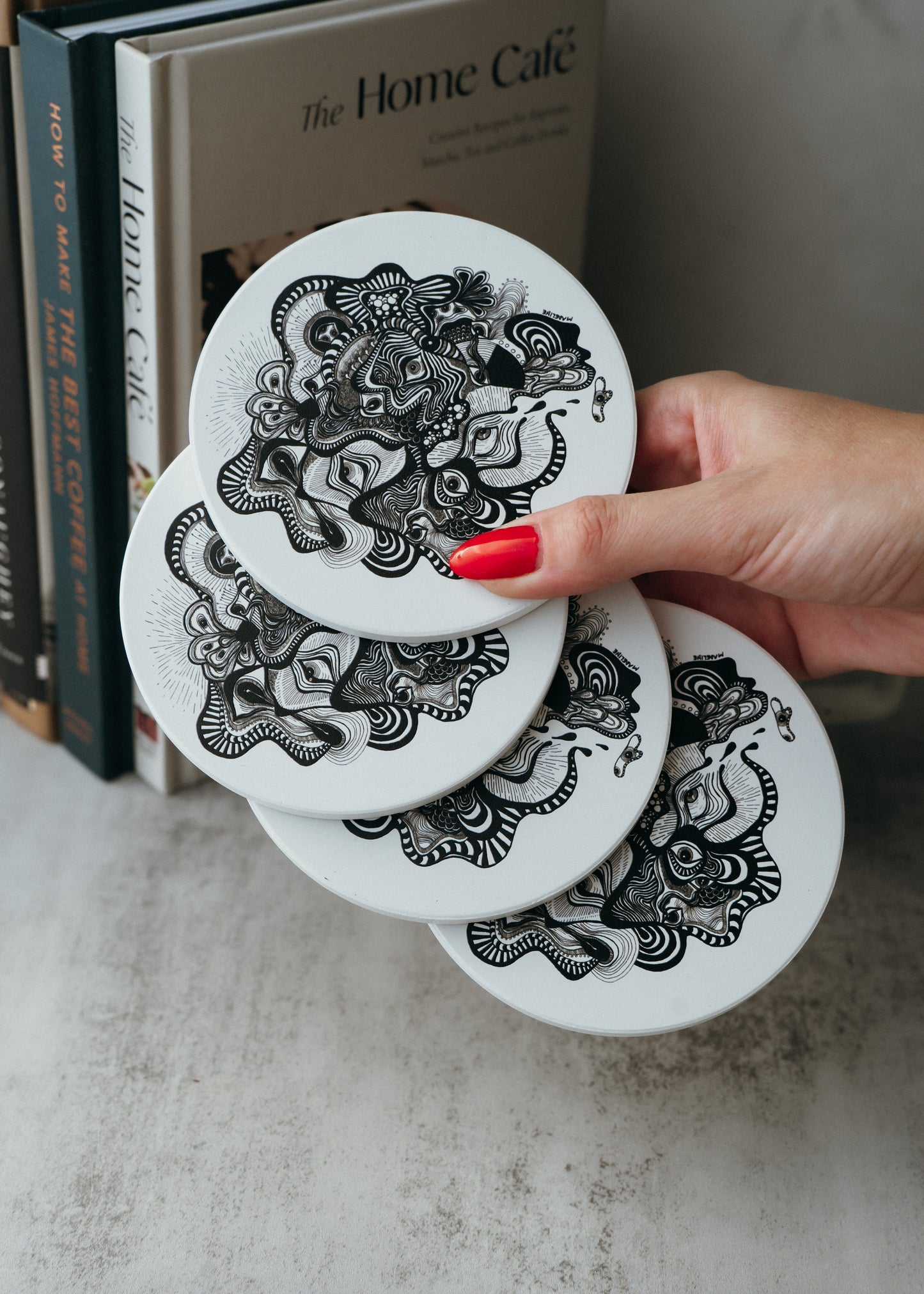 Vision Illusion Ceramic Coaster Set of 4
