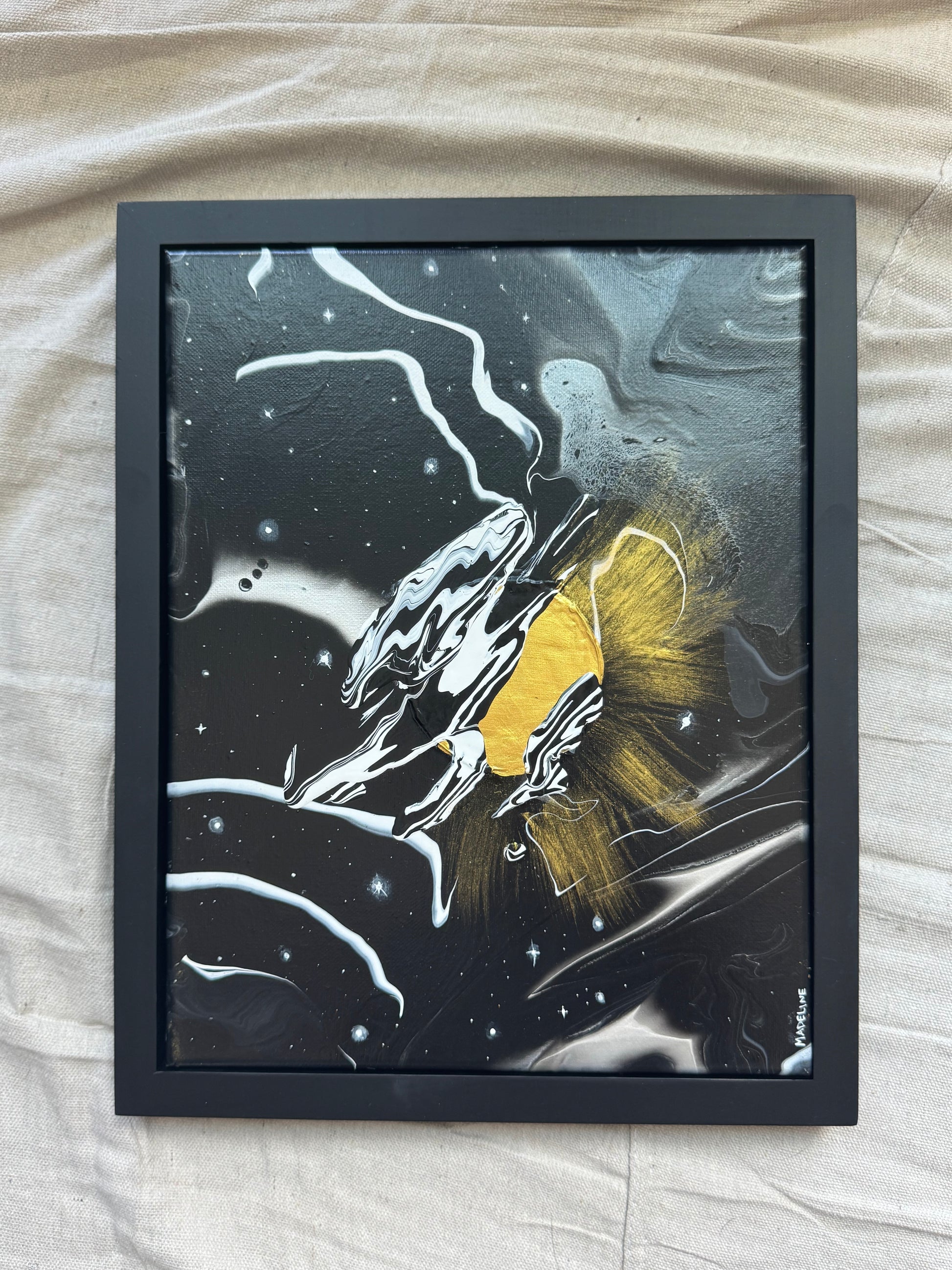 Celestial Drifts No. 4 - Framed Original Framed Canvas Painting