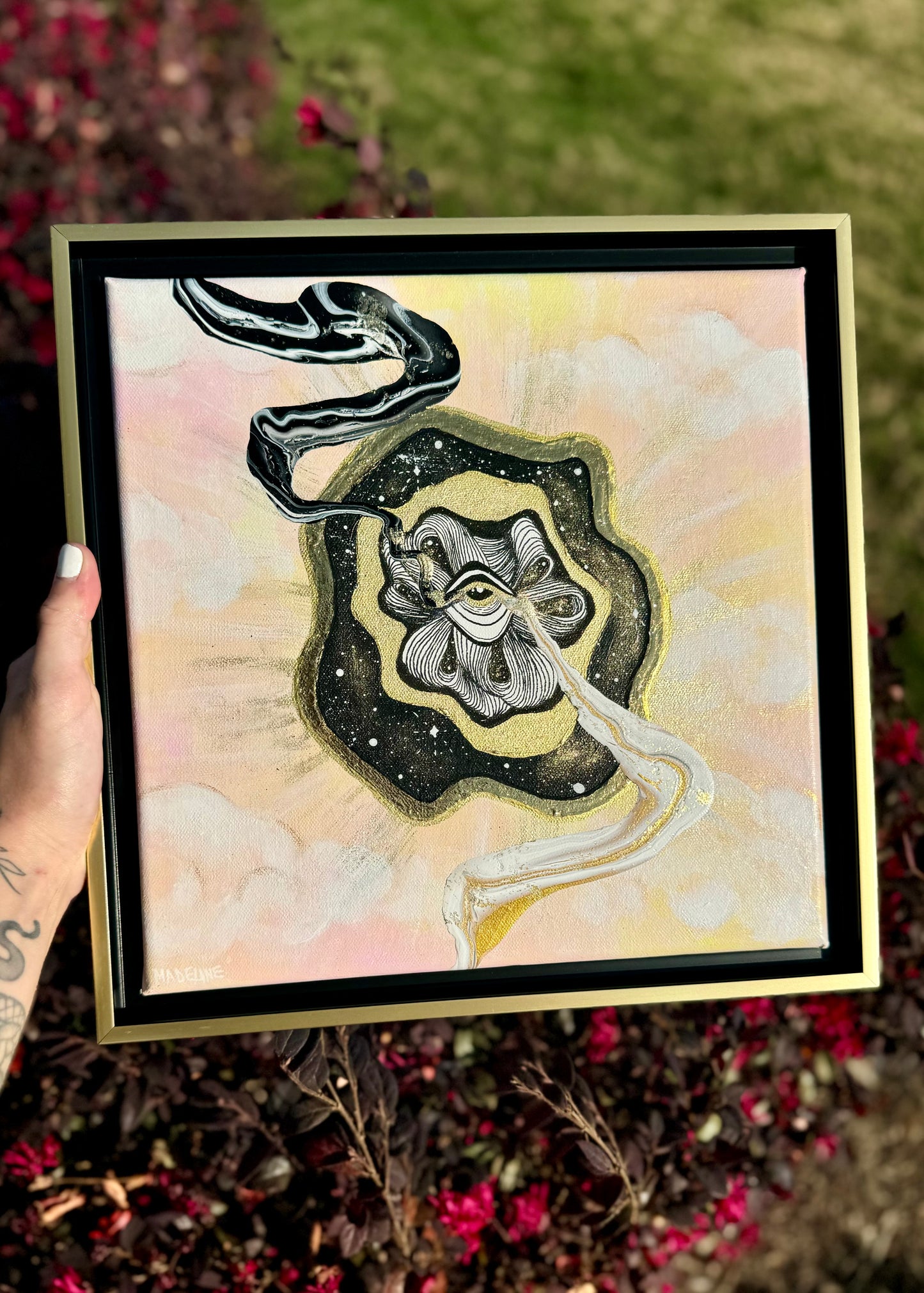 Beauty of Existence #1 - Original Framed Canvas 12x12