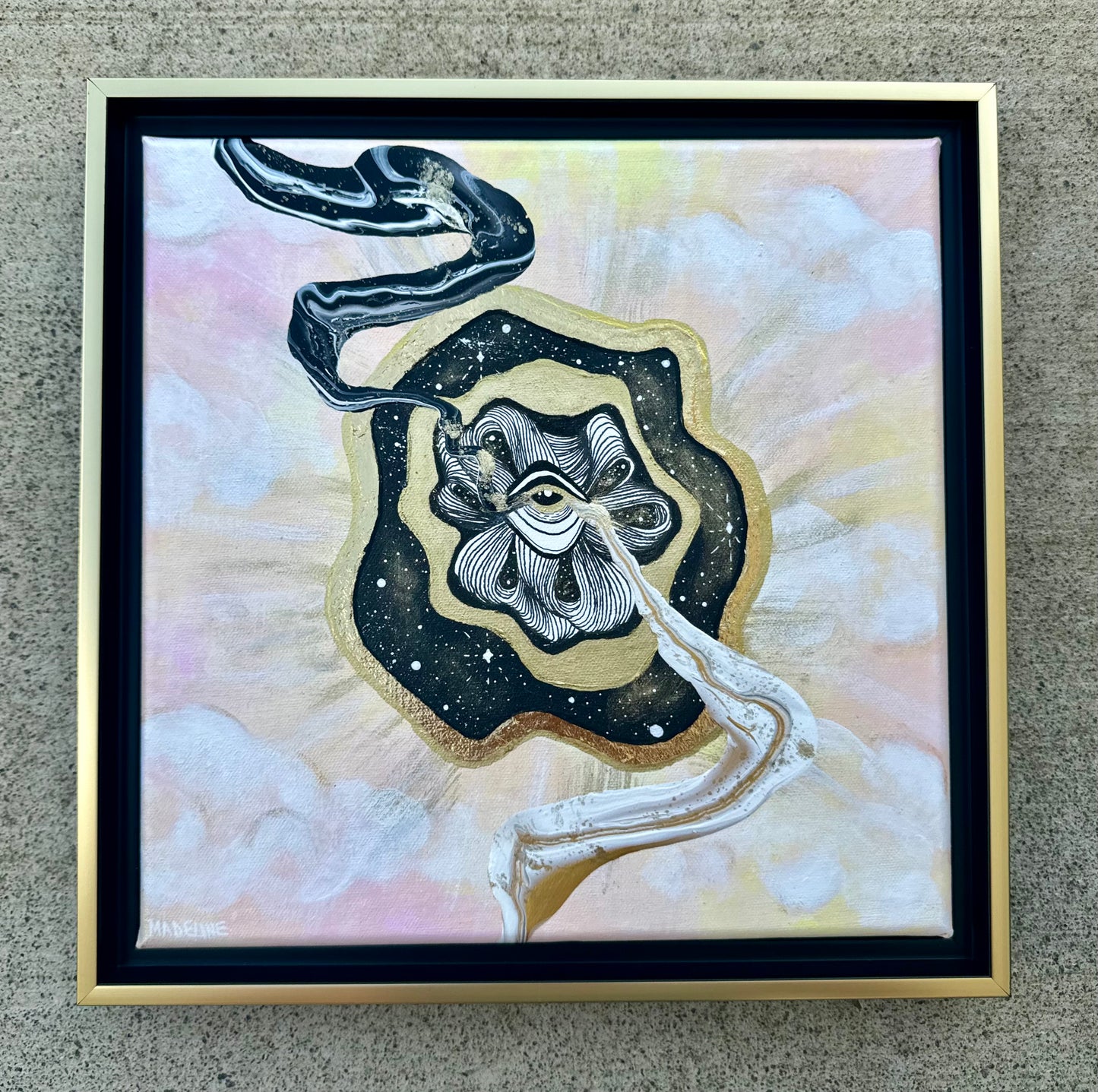 Beauty of Existence #1 - Original Framed Canvas 12x12