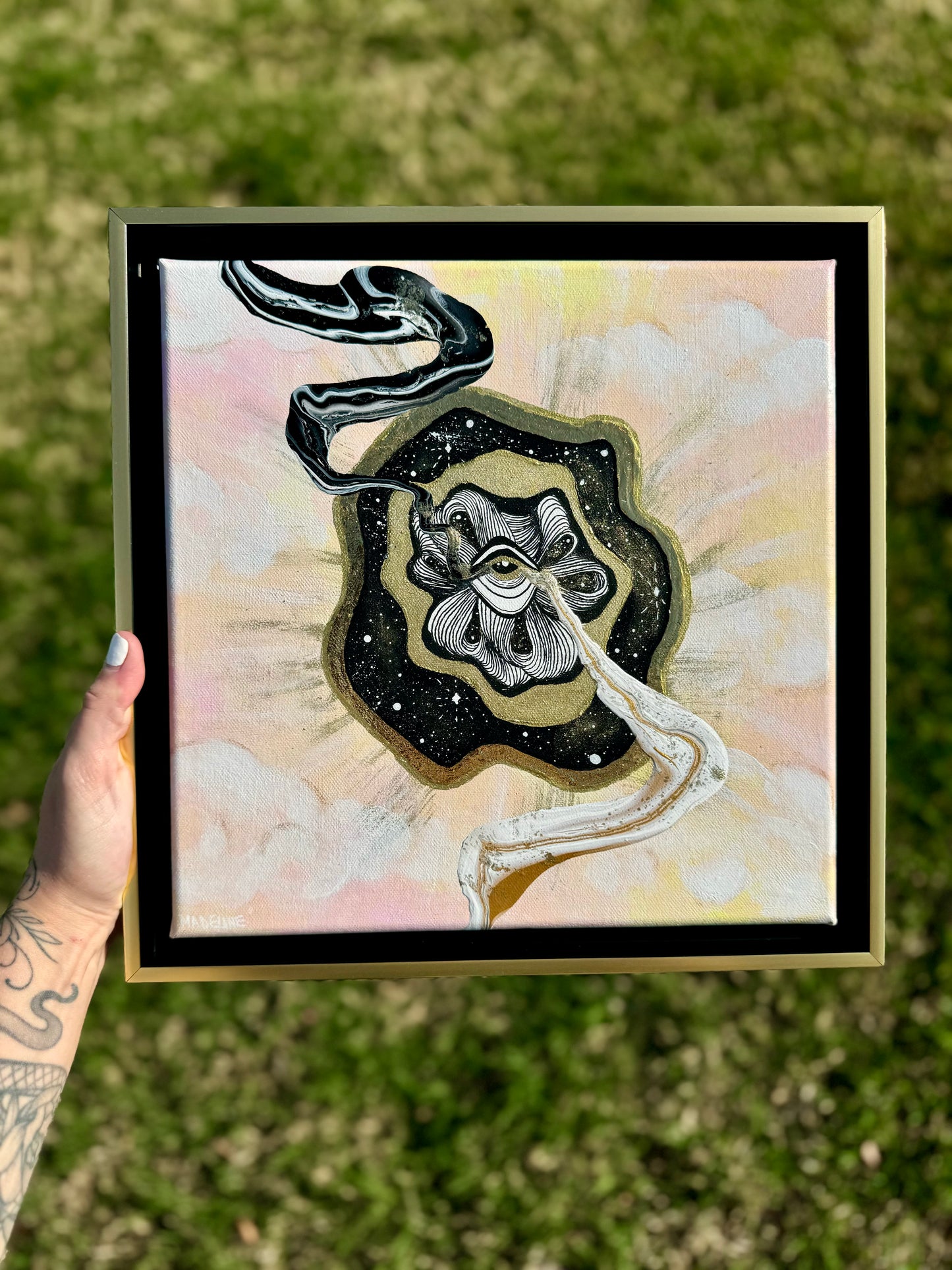 Beauty of Existence #1 - Original Framed Canvas 12x12