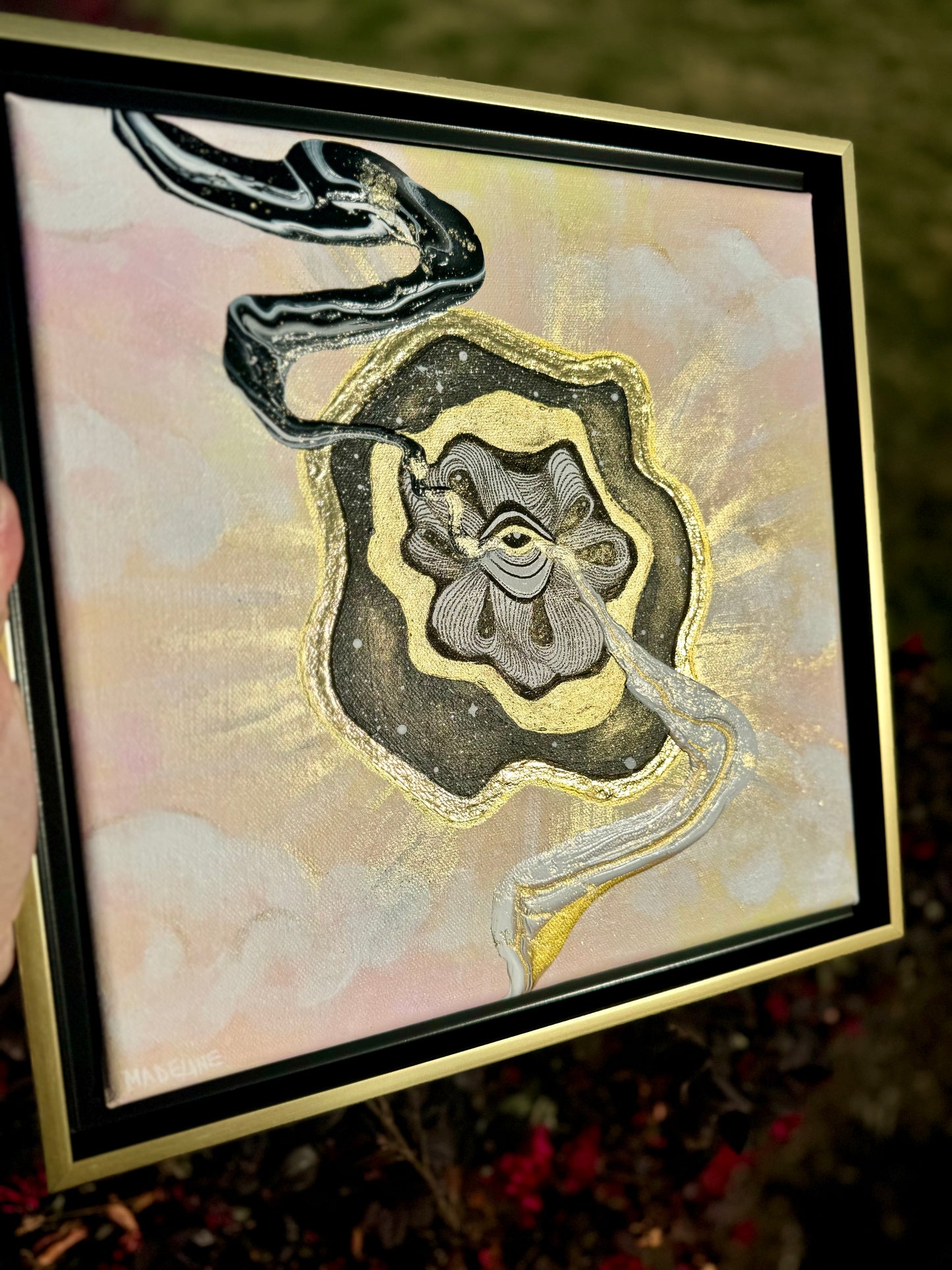 Beauty of Existence #1 - Original Framed Canvas 12x12