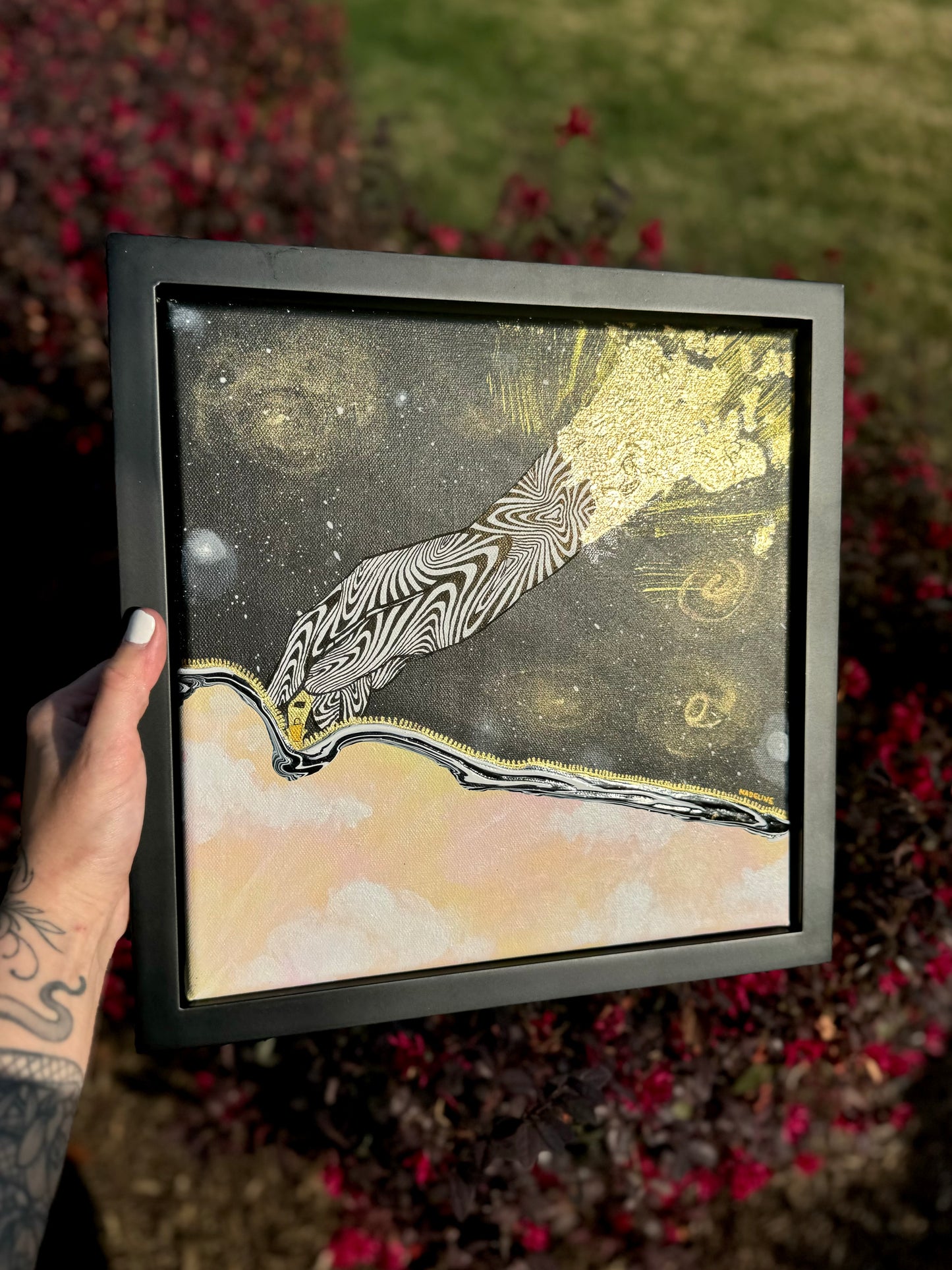 Beauty of Existence #3 - Original Framed Canvas 12x12