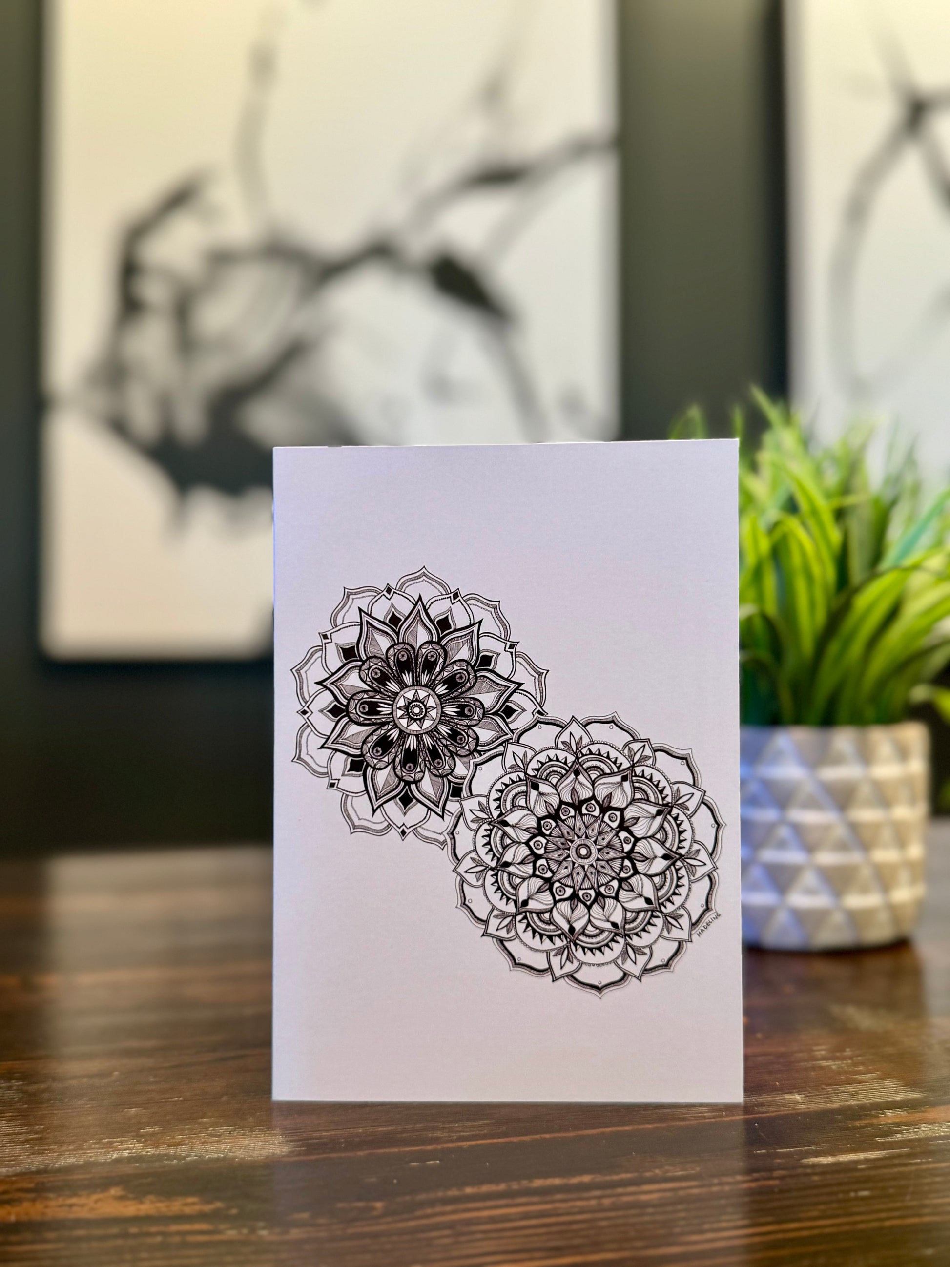 Mandala Blossoms - 5x7 Single Greeting Card (XAOS)