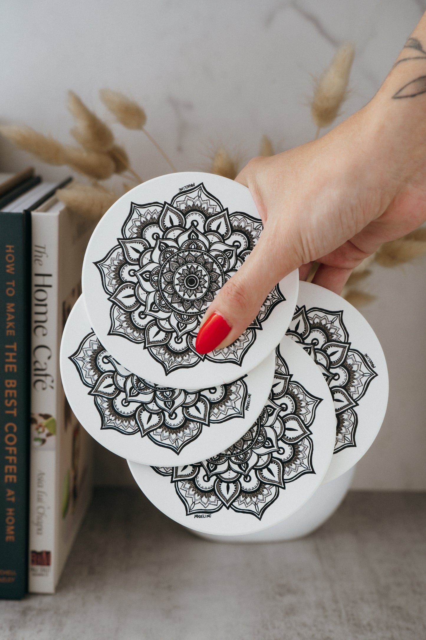 Peaceful Petals Ceramic Coaster Set of 4