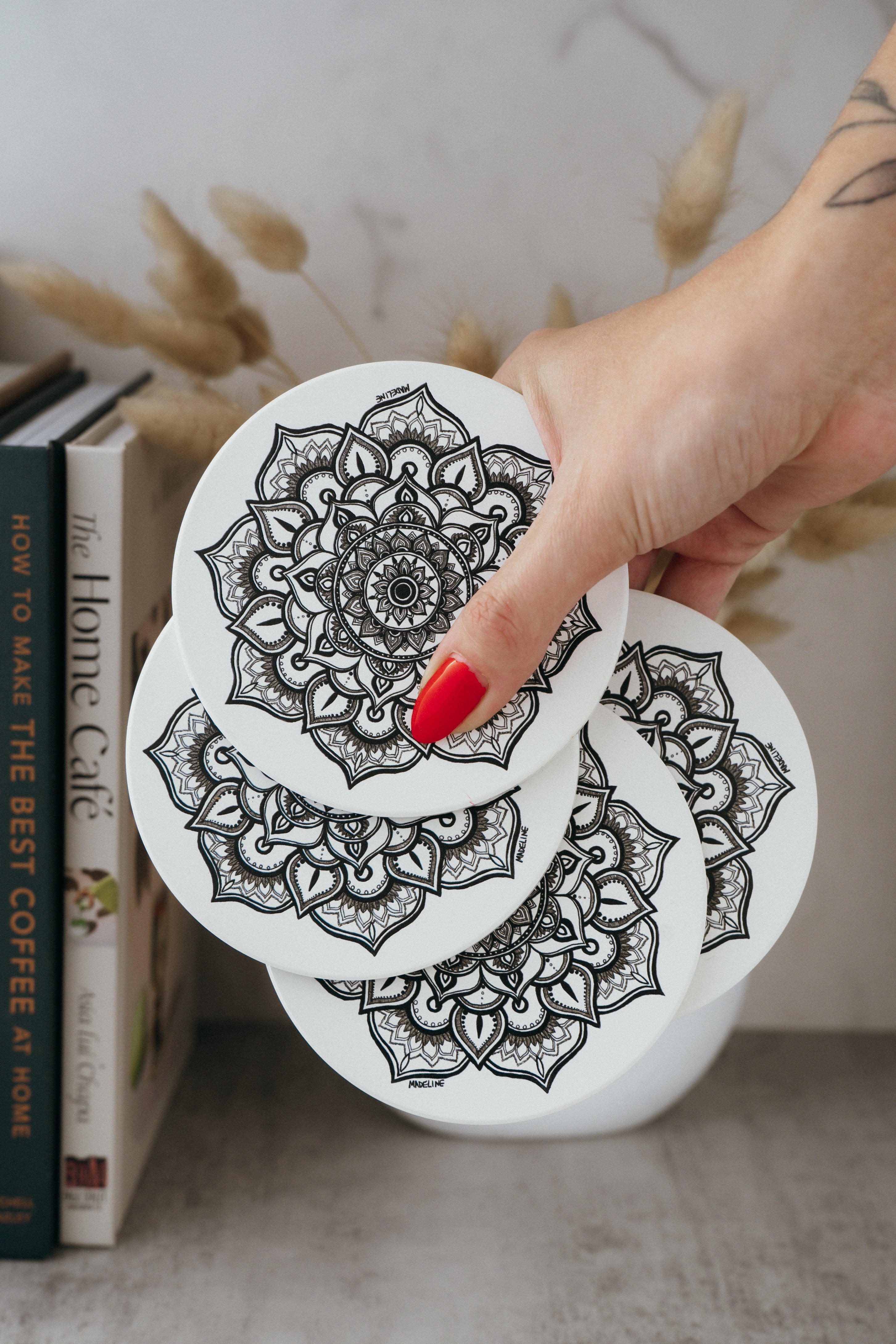 Ceramic Coaster Set - Peaceful Petals (XAOS)