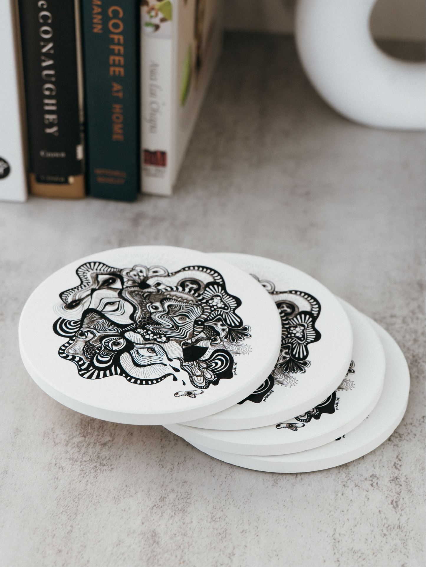 Vision Illusion Ceramic Coaster Set of 4