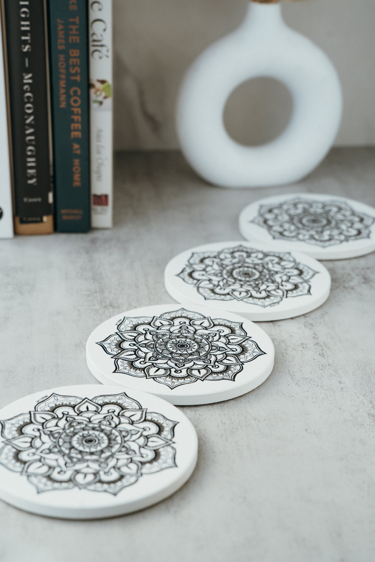 Peaceful Petals Ceramic Coaster Set of 4