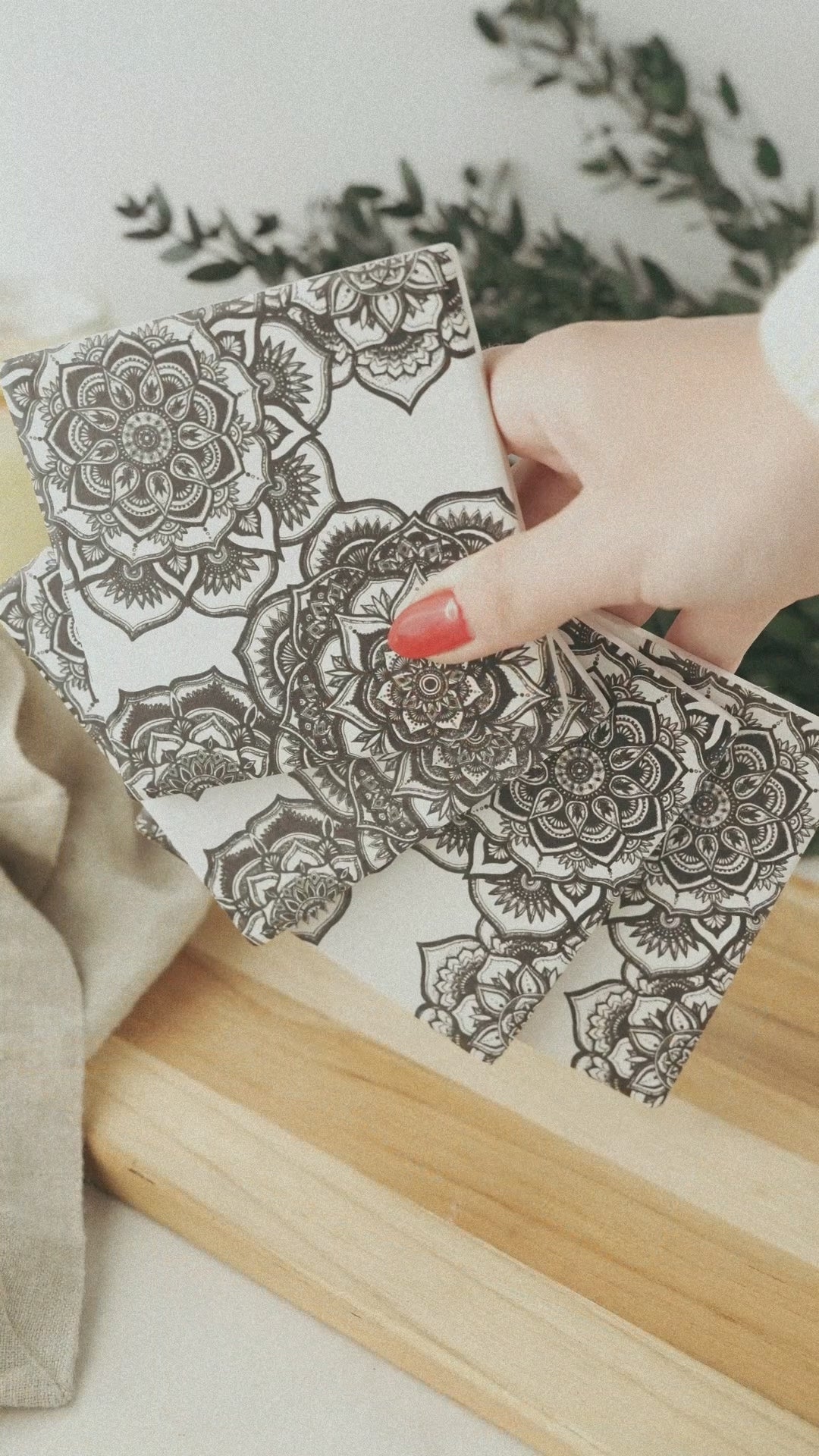 Ceramic Coaster Set - Floral Fascination (XAOS)