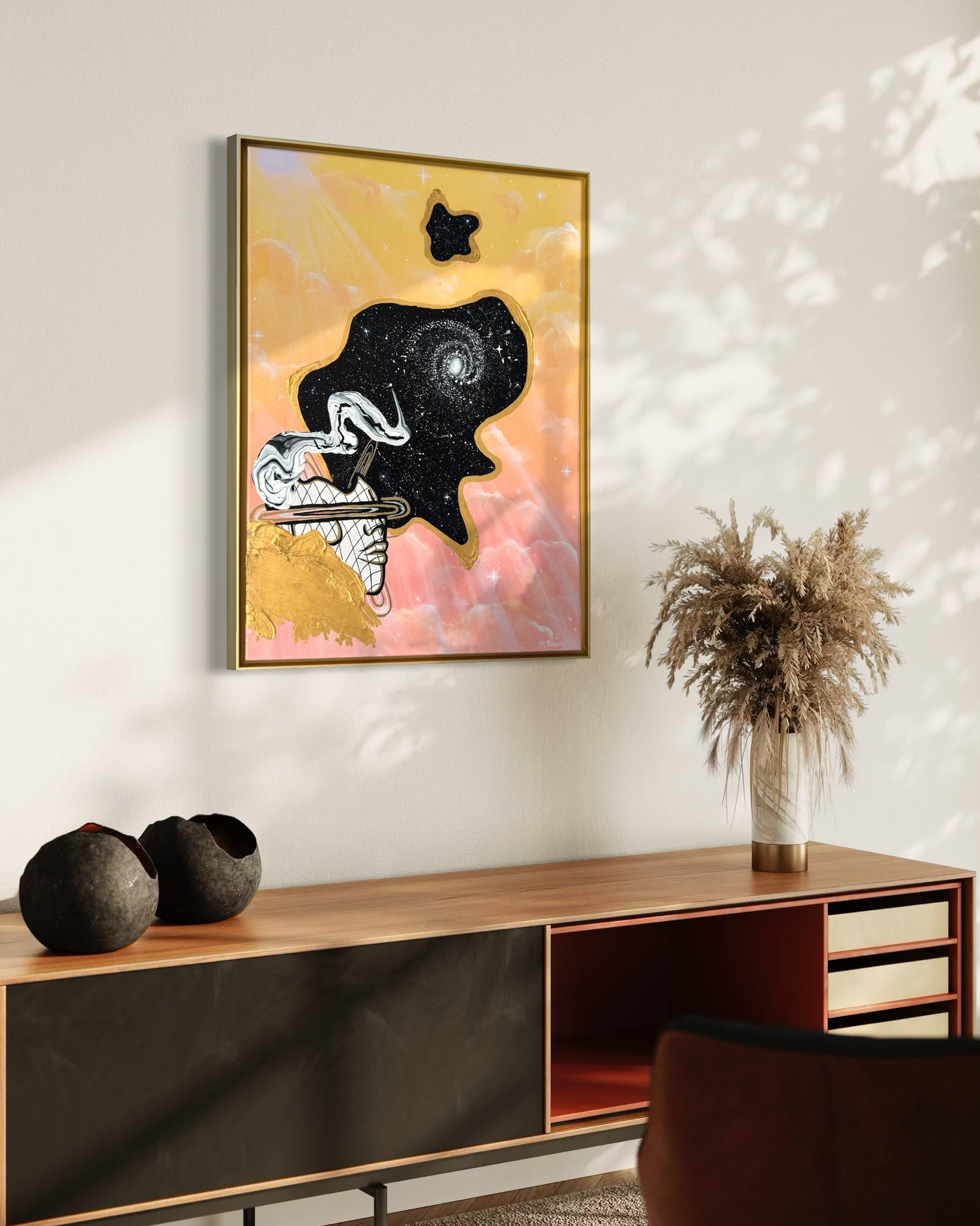 Head in the Clouds - Original Framed Canvas Painting