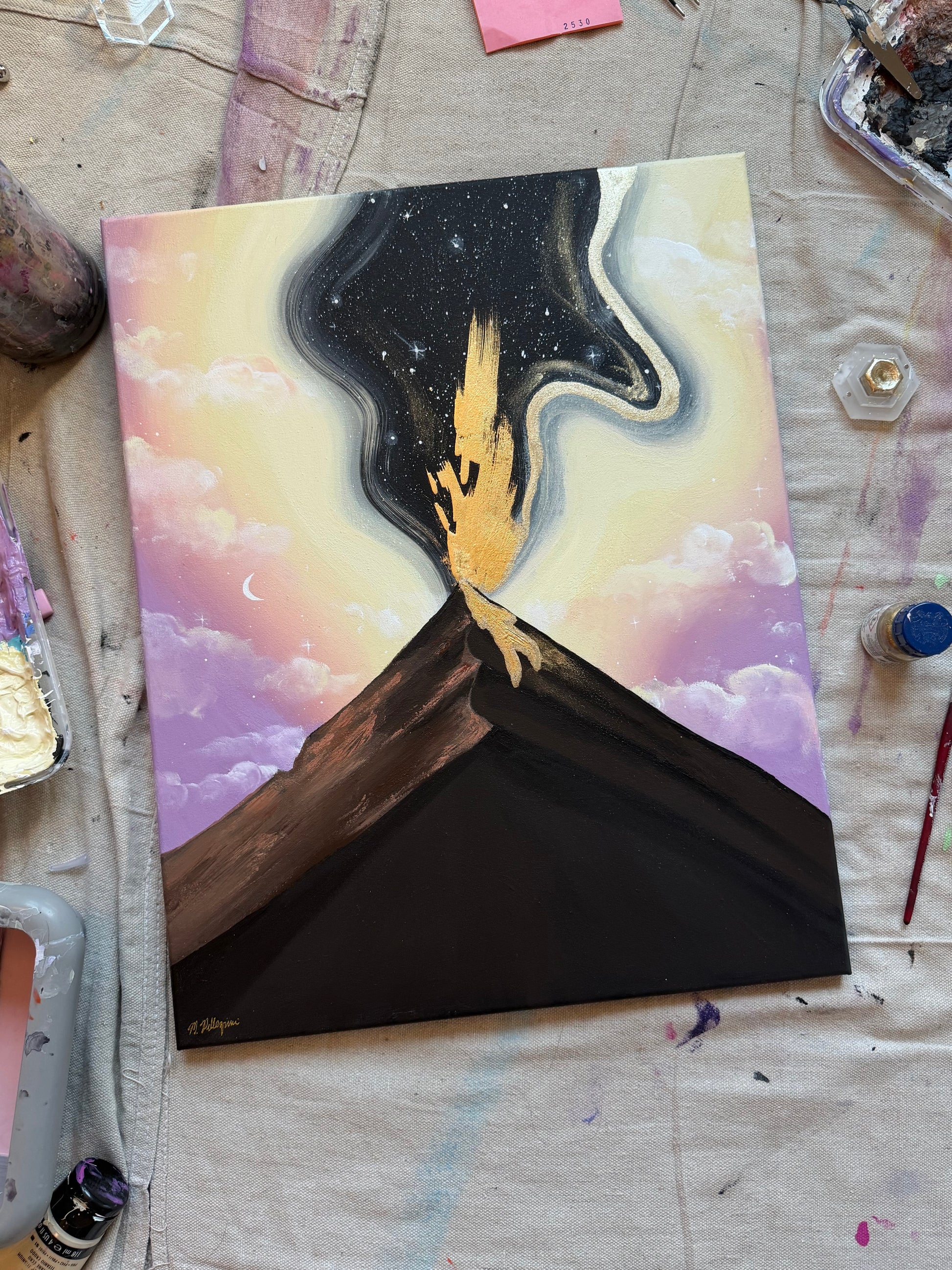 Fuego - Original Framed Canvas Painting