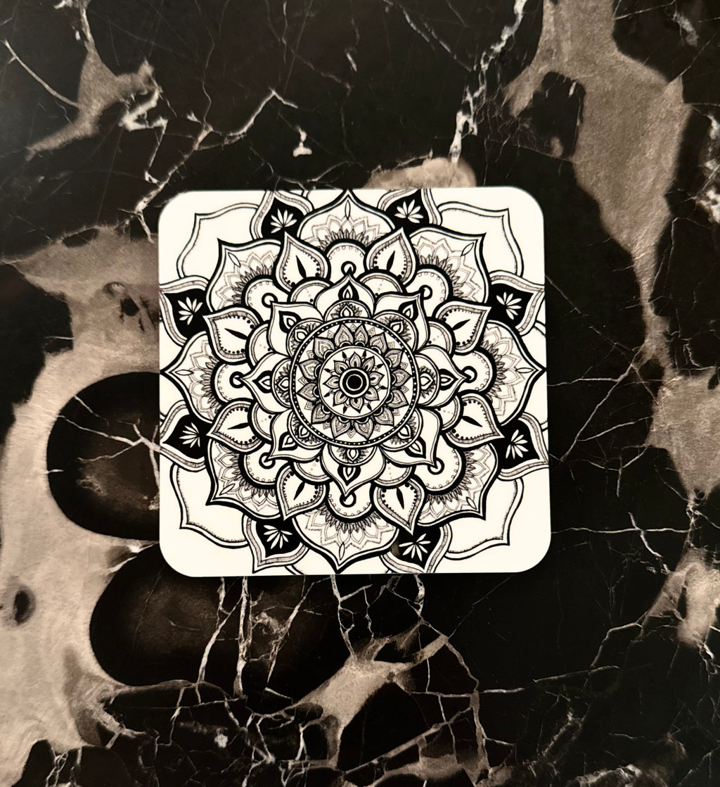 Peaceful Petals Masonite Coaster Set