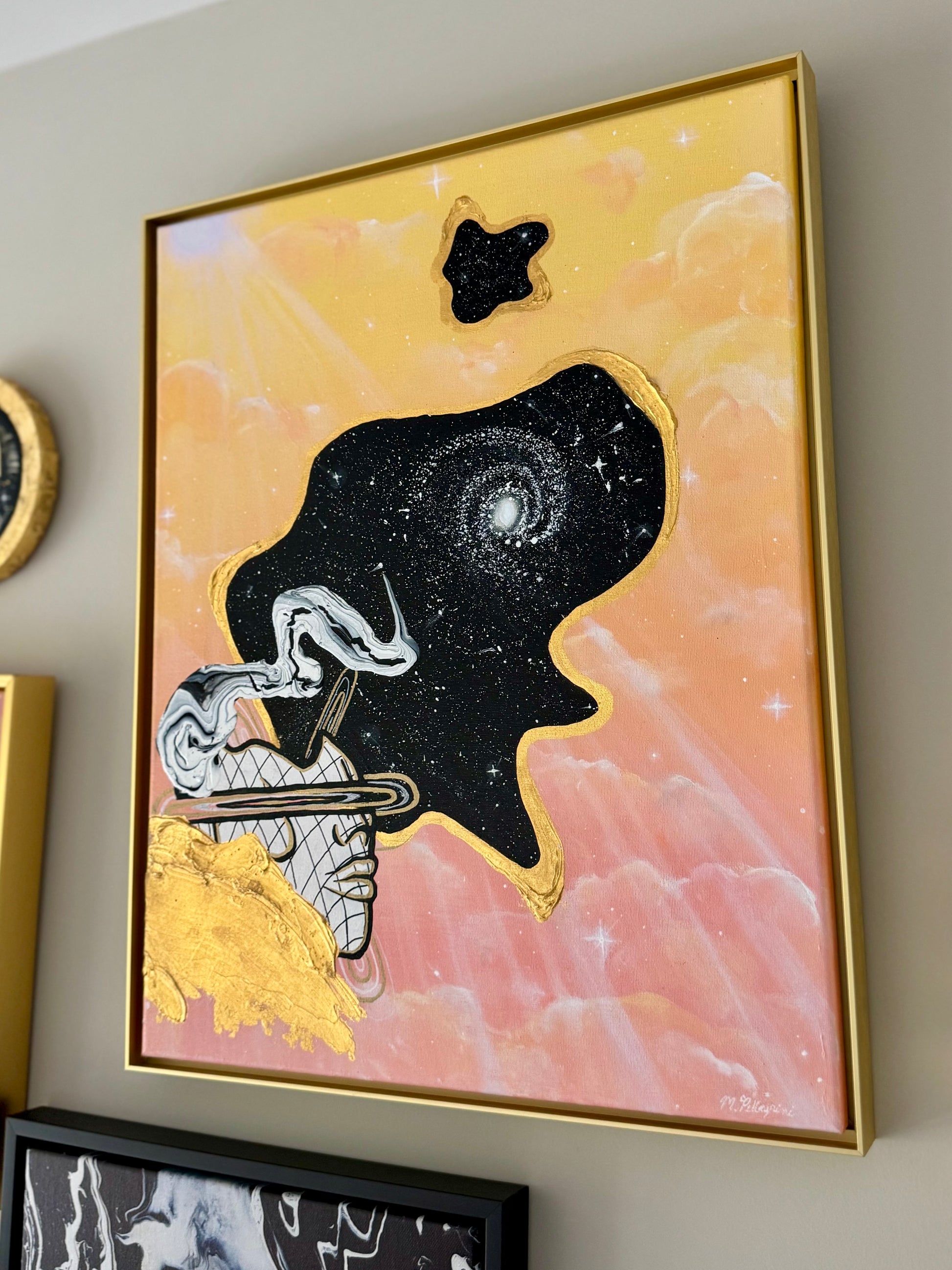 Head in the Clouds - Original Framed Canvas Painting