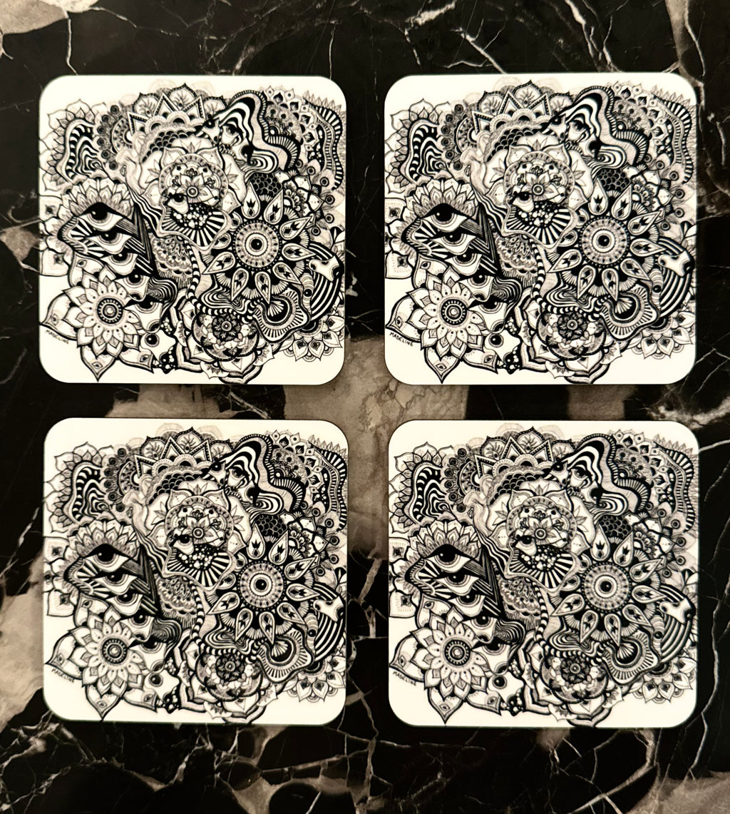 Creating Again Masonite Coaster Set