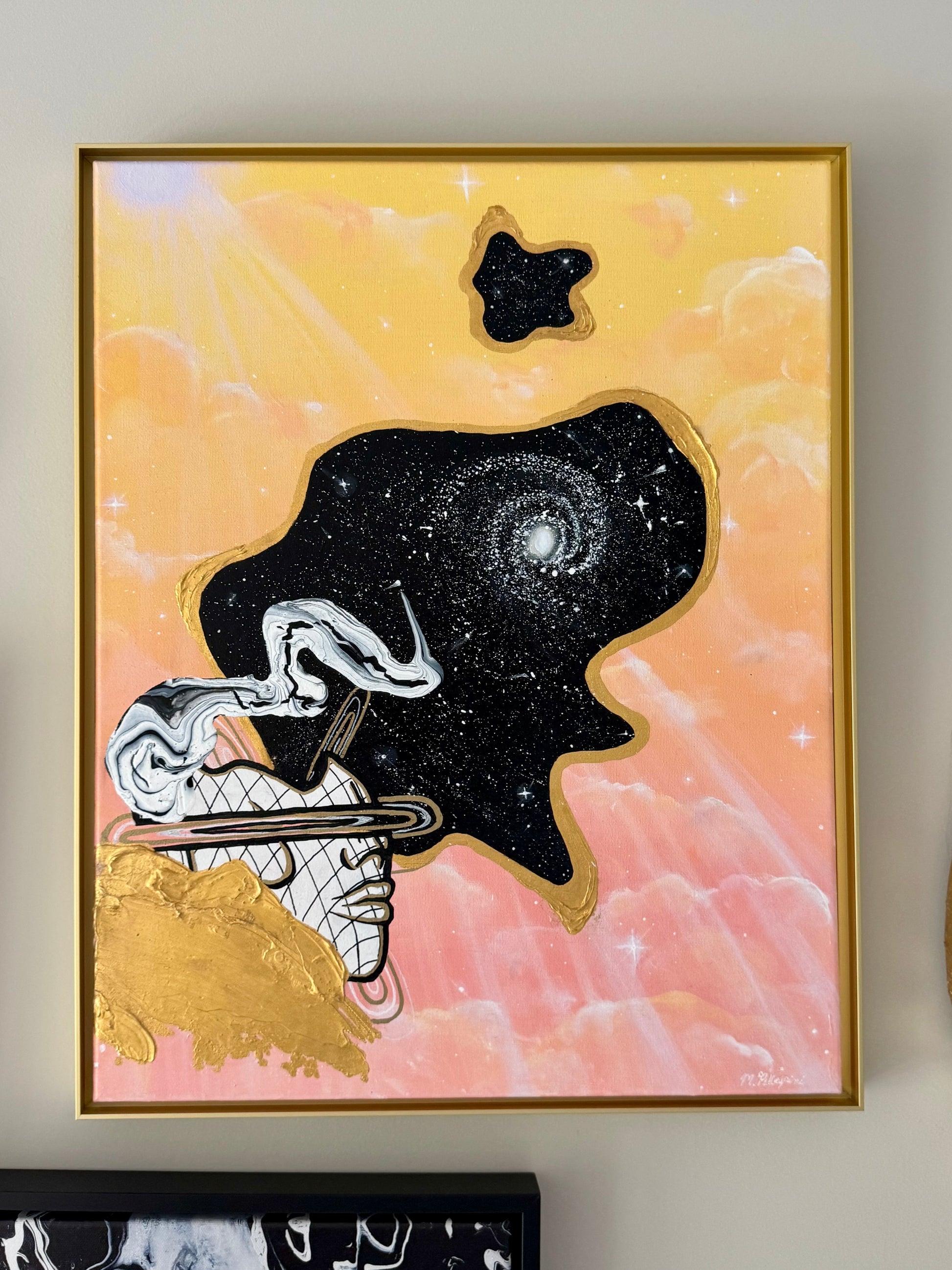 Head in the Clouds - Original Framed Canvas Painting
