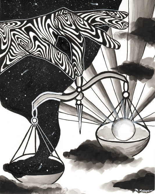 Heavy (Inktober Day 9 Prompt) - 8x10 Ink Painting - SOLD