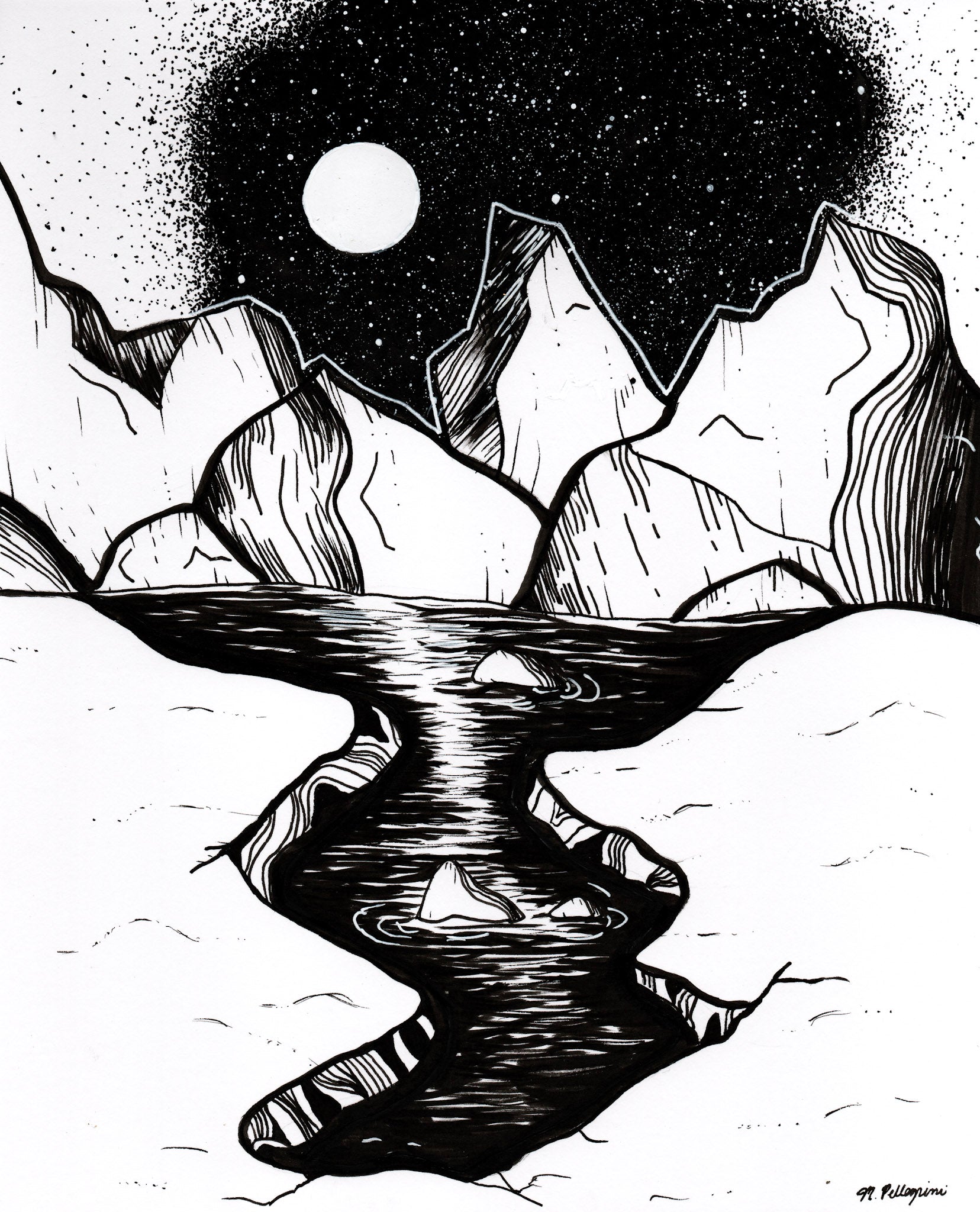 Arctic (Inktober Day 19 Prompt) - 8x10 Ink Painting