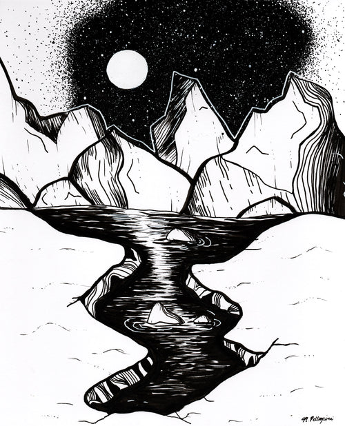 Arctic (Inktober Day 19 Prompt) - 8x10 Ink Painting