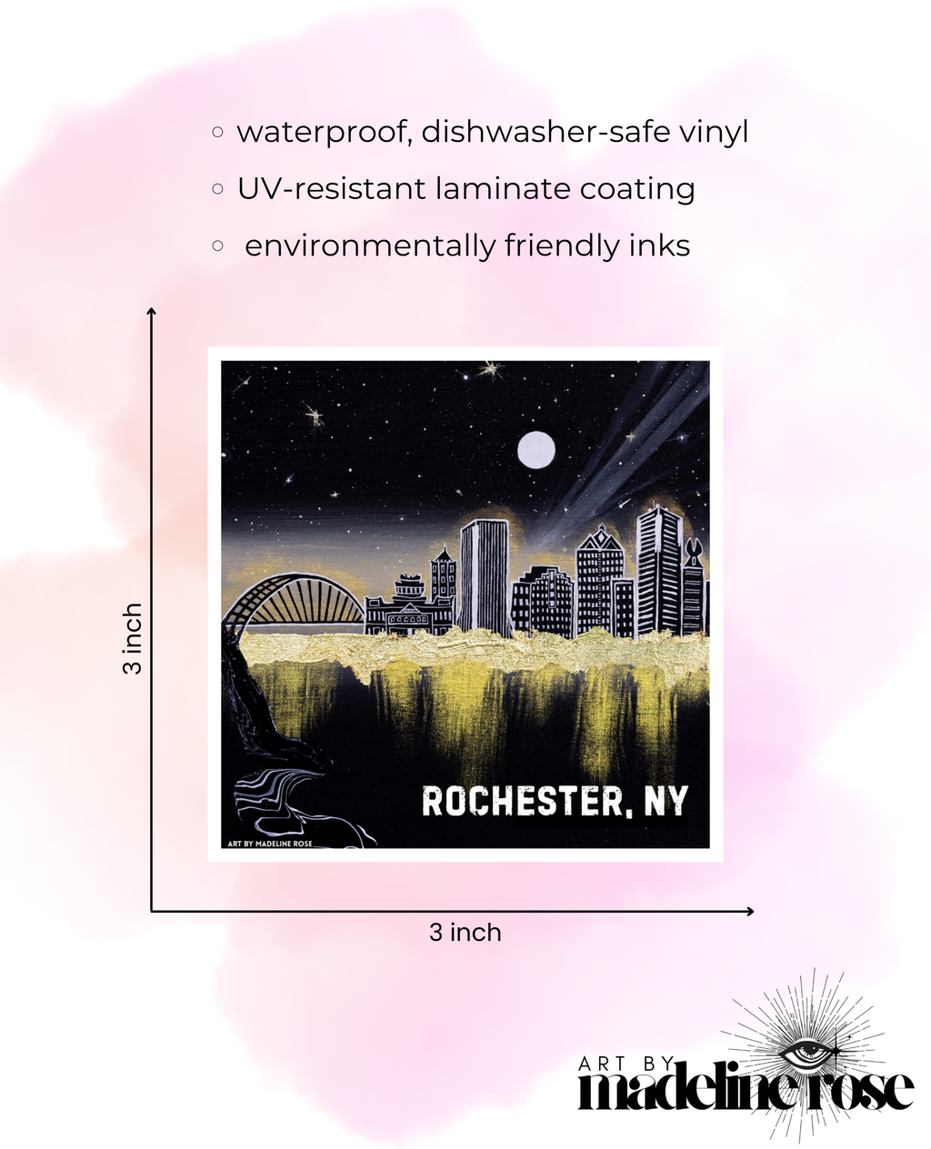 Rochester, NY - Waterproof Vinyl Sticker