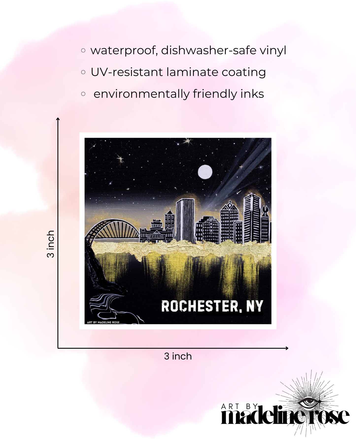 Rochester, NY - Waterproof Vinyl Sticker