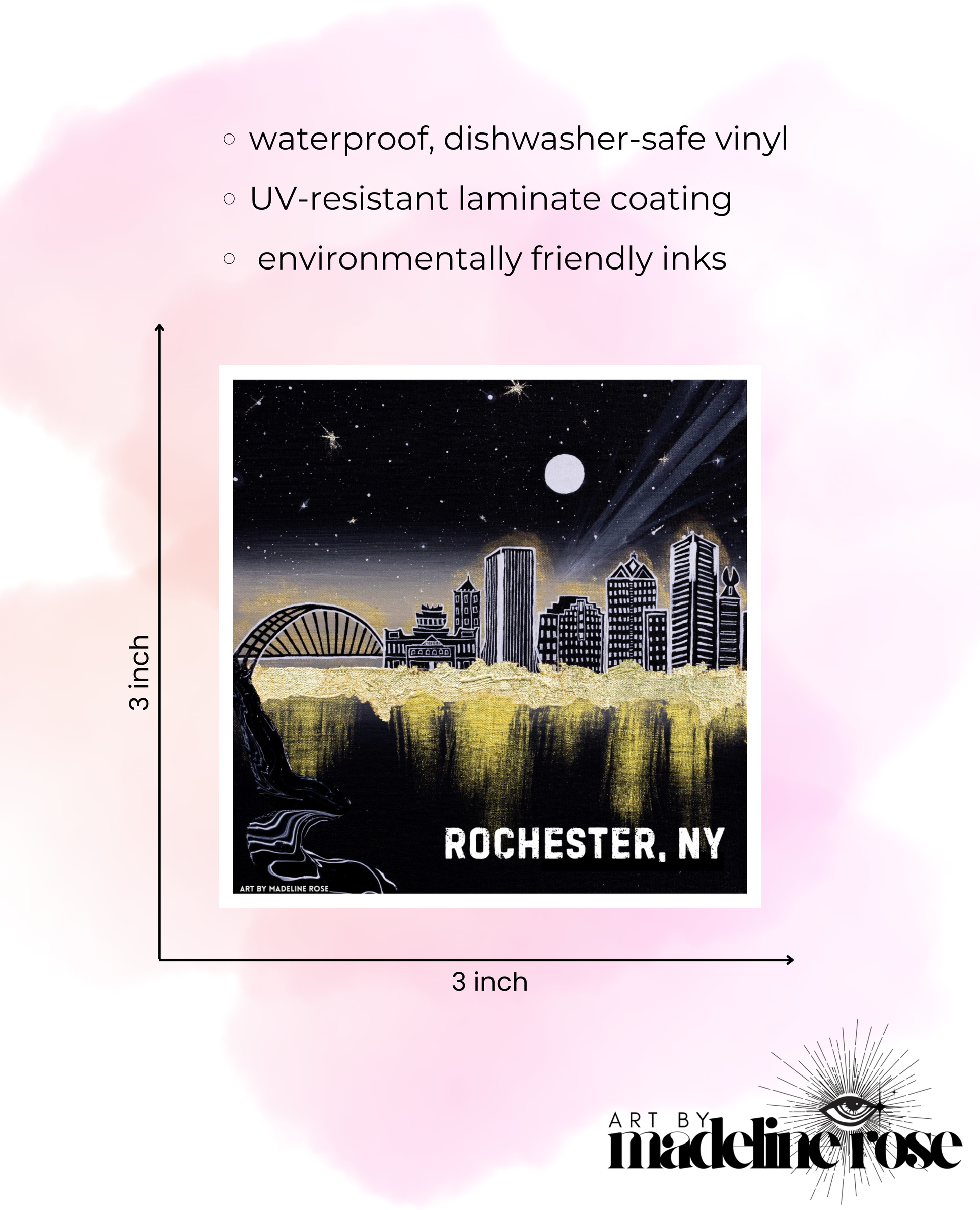 Rochester, NY - Waterproof Vinyl Sticker