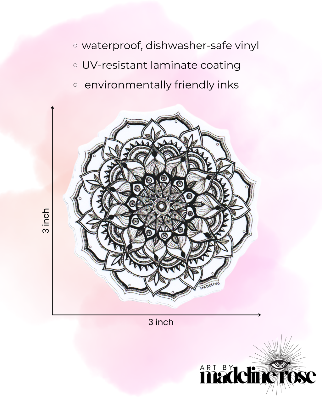 Mandala Blossom - Waterproof Vinyl Sticker