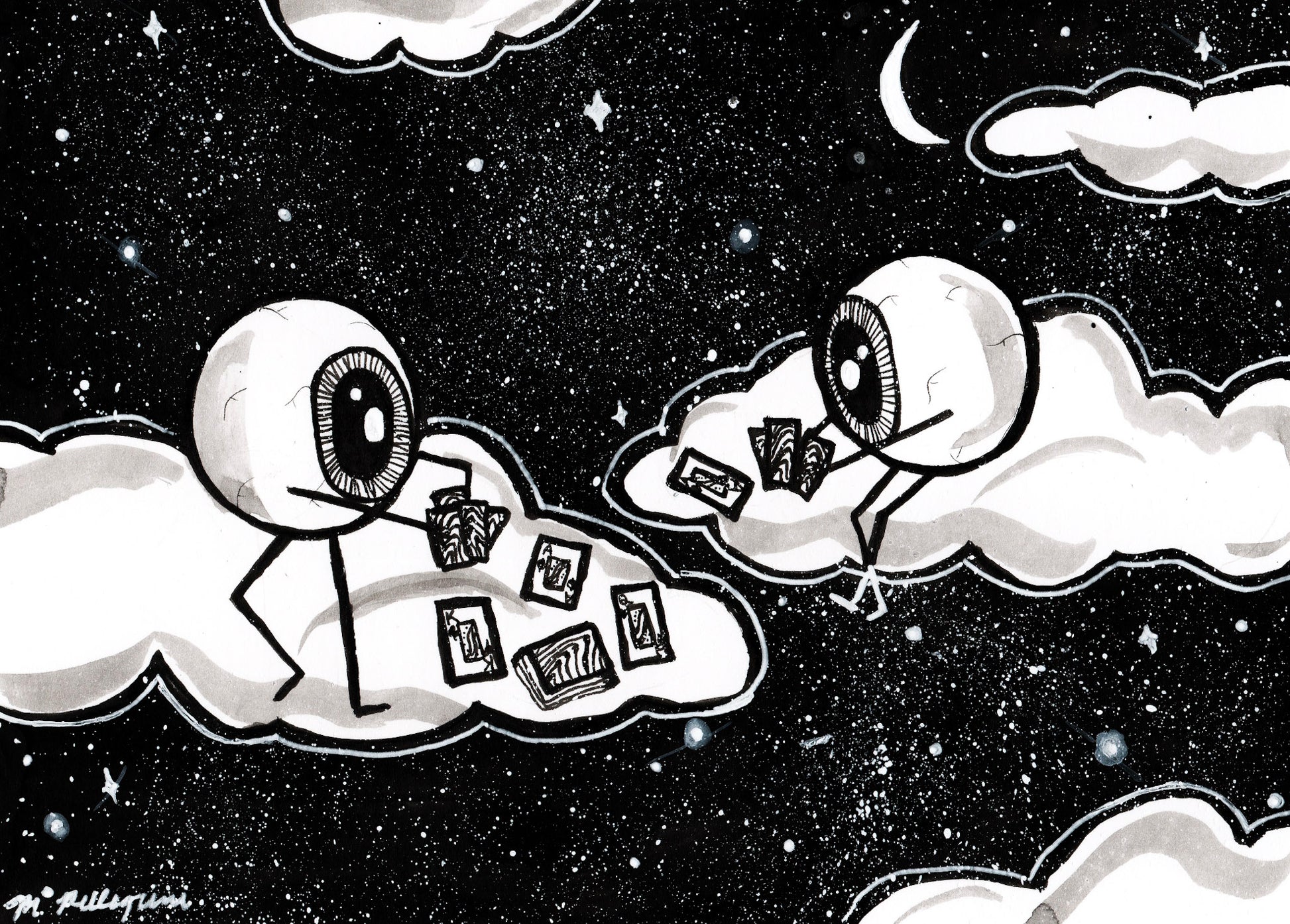 Deal (Inktober Day 18 Prompt) - 5x7 Ink Painting