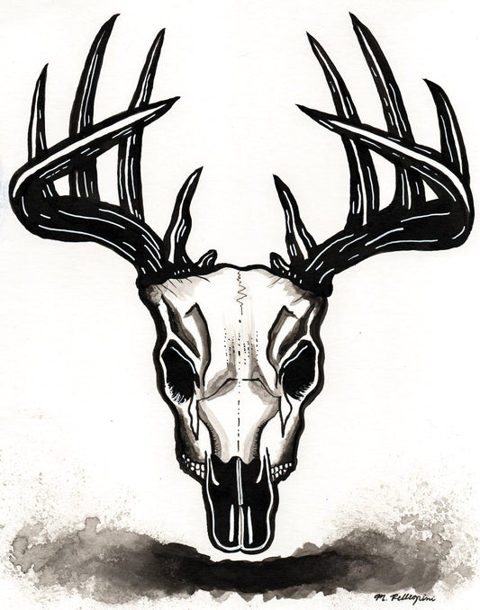 Deer (Inktober Day 5 Prompt) - 8x10 Ink Painting - SOLD