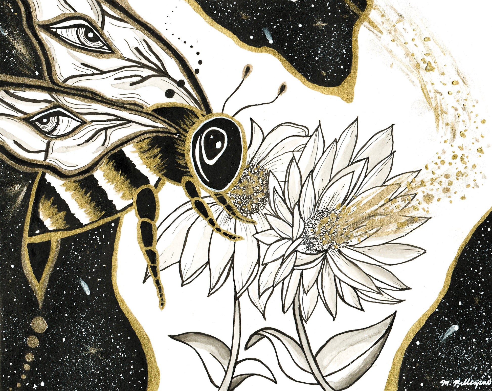 Sting (Inktober Day 11 Prompt) - 8x10 Ink Painting