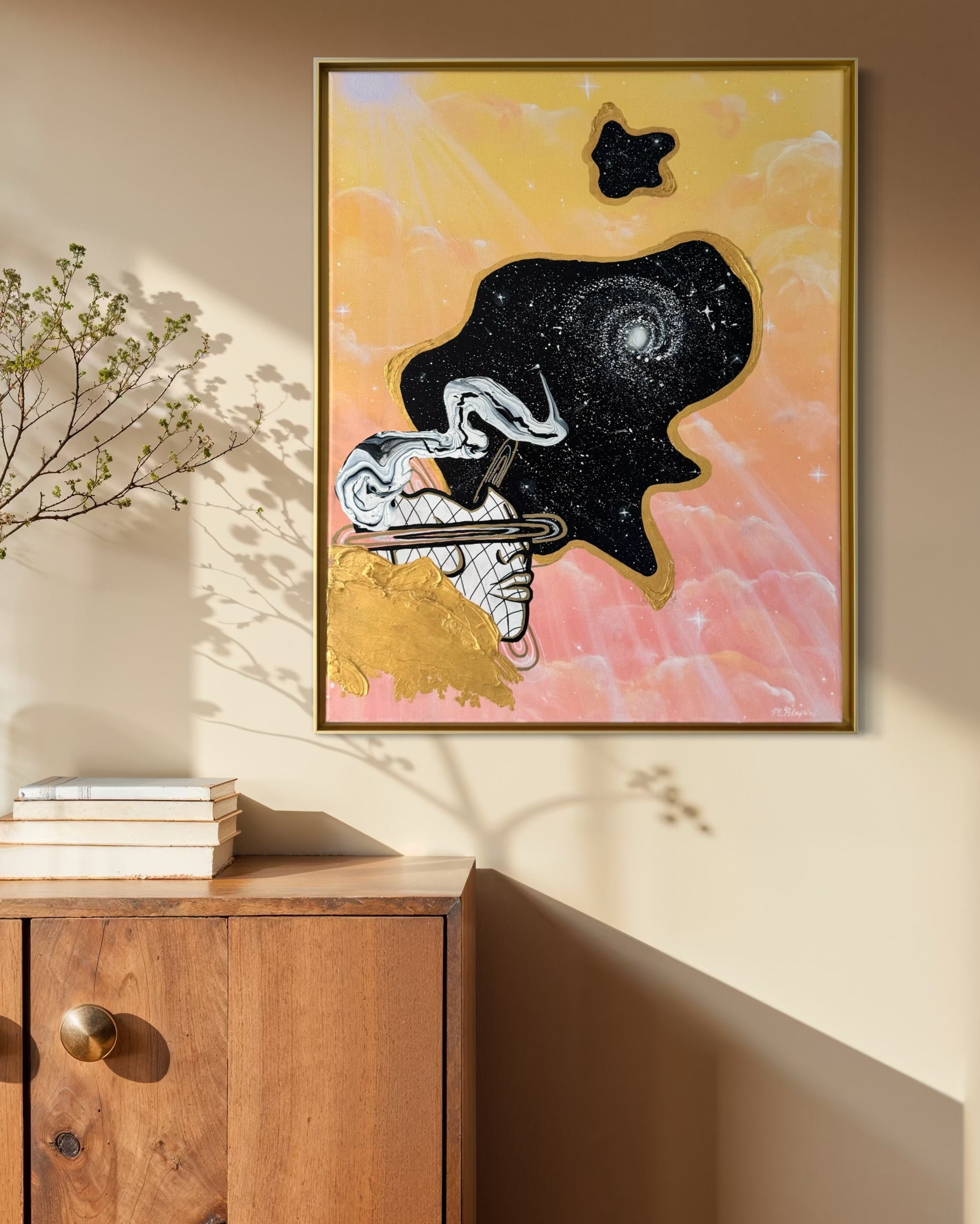 Head in the Clouds - Original Framed Canvas Painting