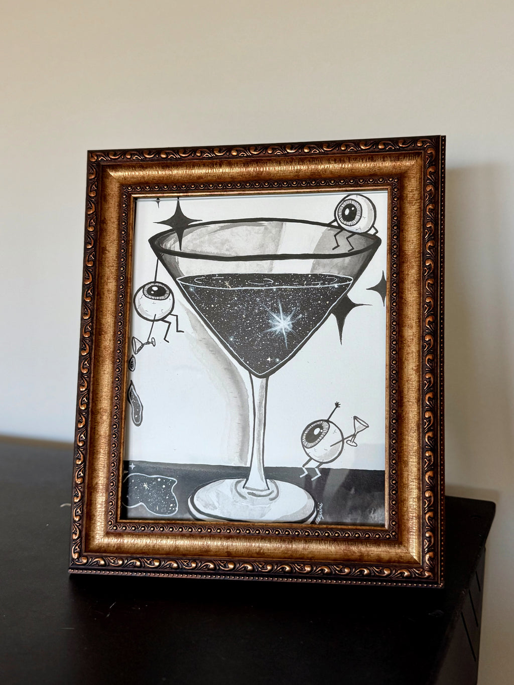 Drink (Inktober Day 13 Prompt) - Framed 8x10 Ink Painting - SOLD