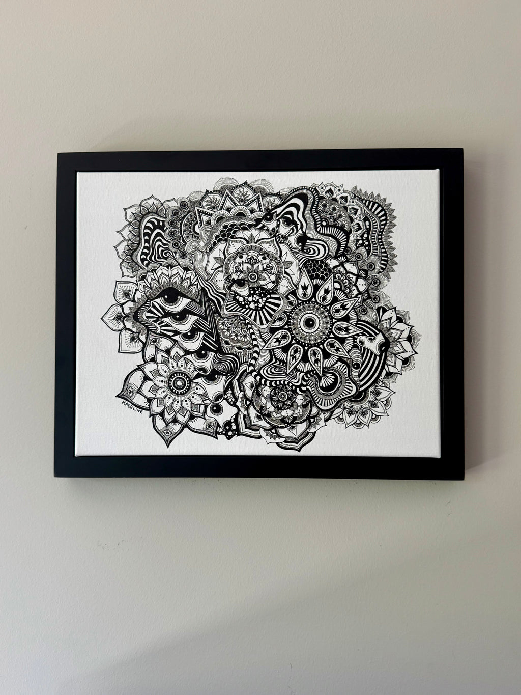 Creating Again - 11x14 inch Canvas Print with Black Floating Frame