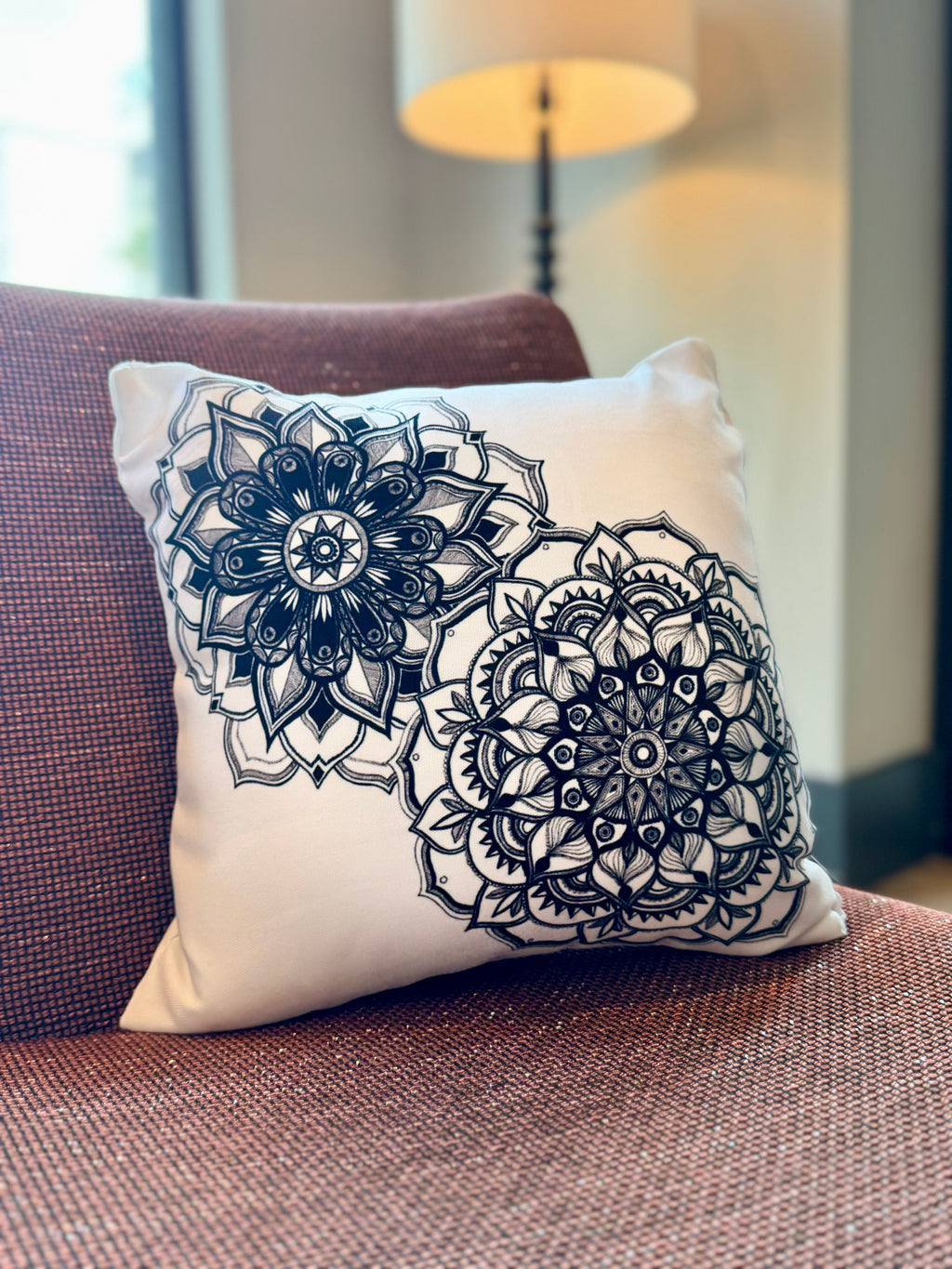 Mandala Blossoms Throw Pillow