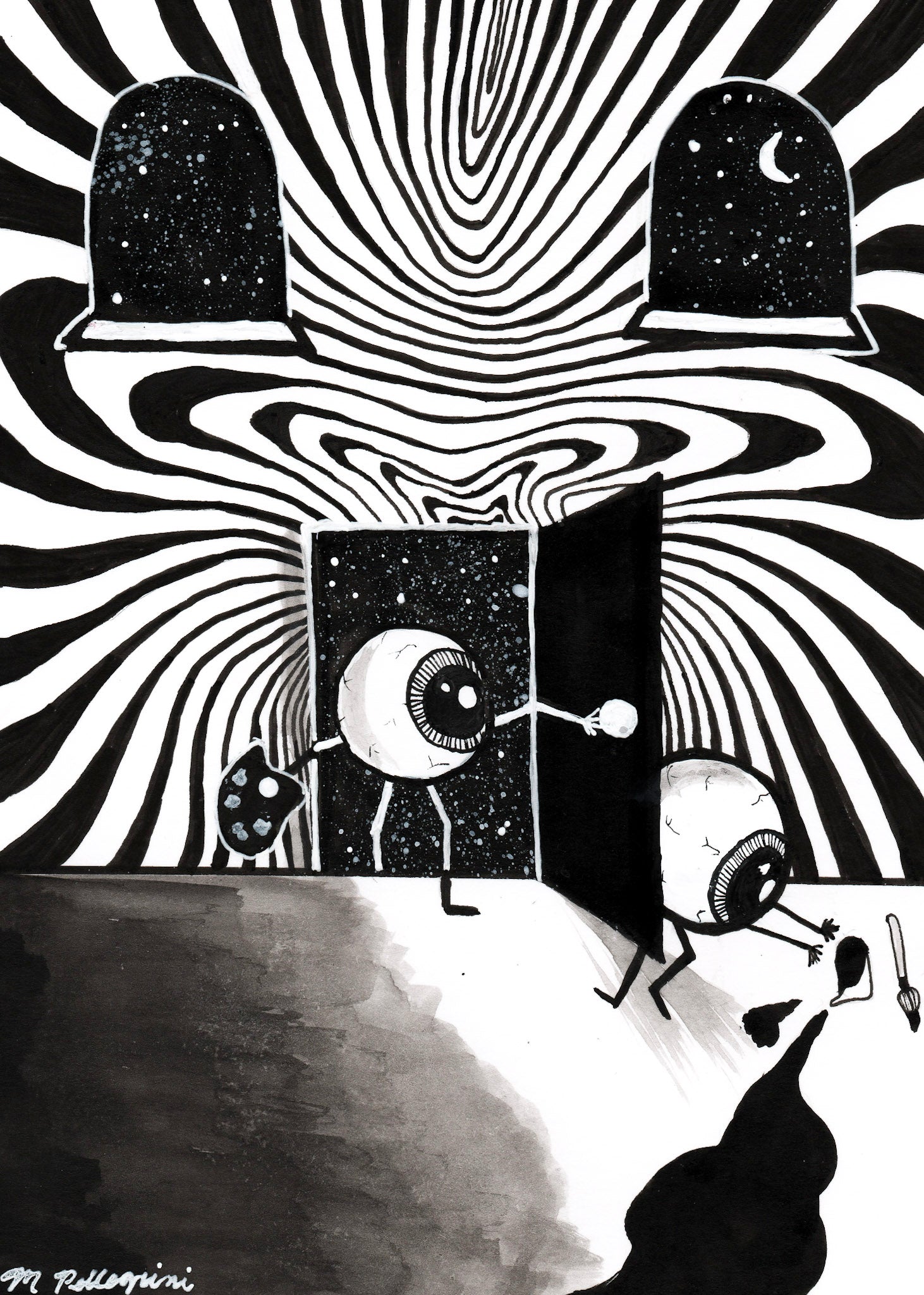 Blunder (Inktober Day 16 Prompt) - 5x7 Ink Painting