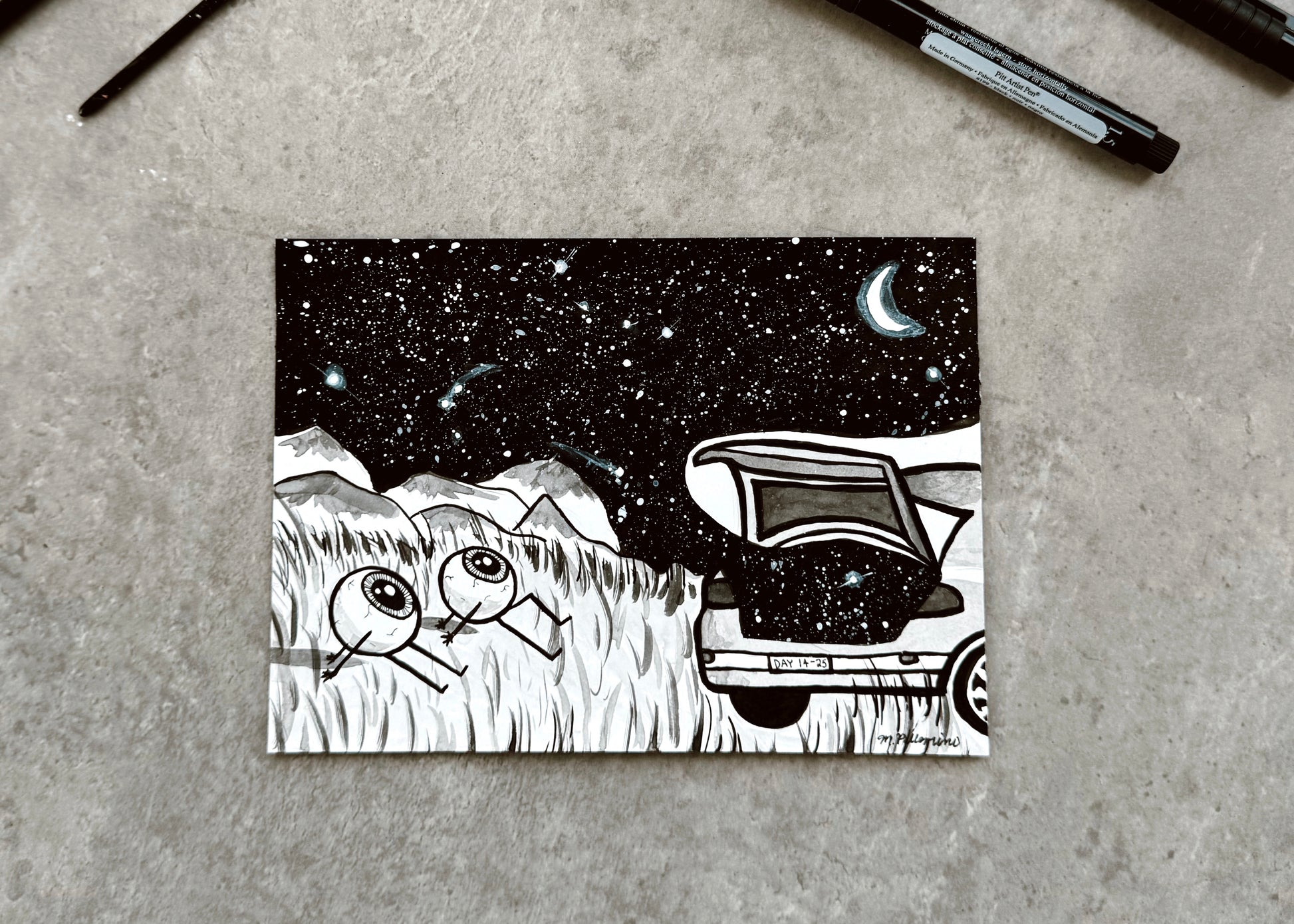 Trunk (Inktober Day 14 Prompt) - 5x7 Ink Painting - SOLD