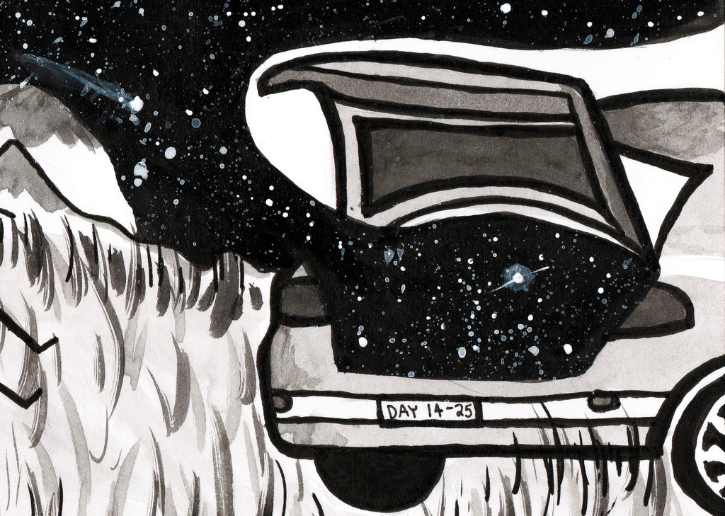 Trunk (Inktober Day 14 Prompt) - 5x7 Ink Painting - SOLD