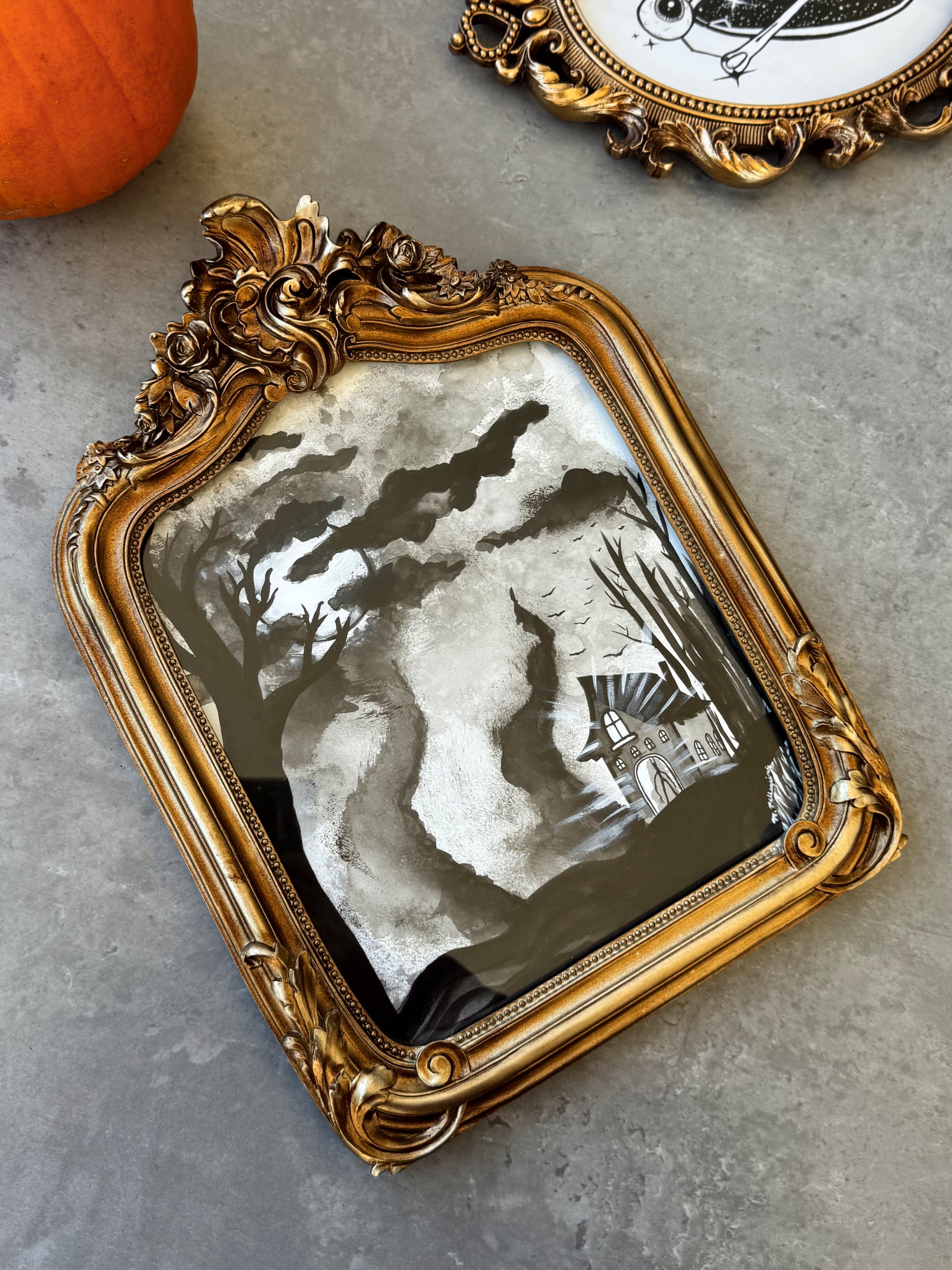 Murky (Inktober Day 4 Prompt) - Framed 8x10 Ink Painting - SOLD