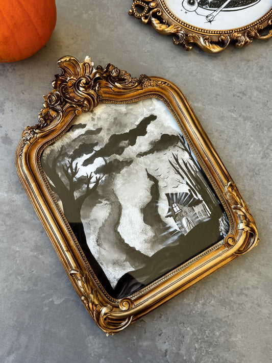 Murky (Inktober Day 4 Prompt) - Framed 8x10 Ink Painting - SOLD
