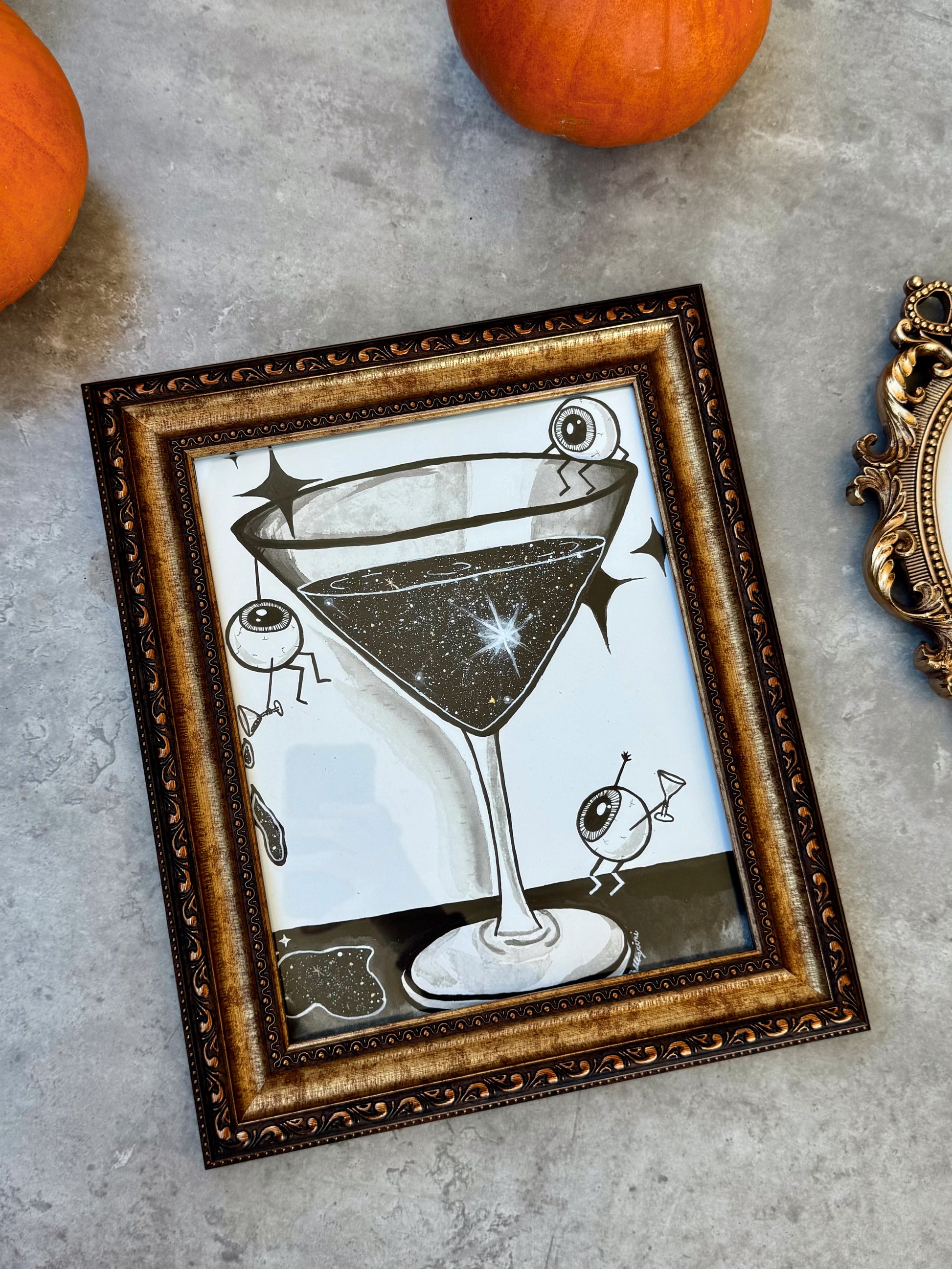 Drink (Inktober Day 13 Prompt) - Framed 8x10 Ink Painting - SOLD