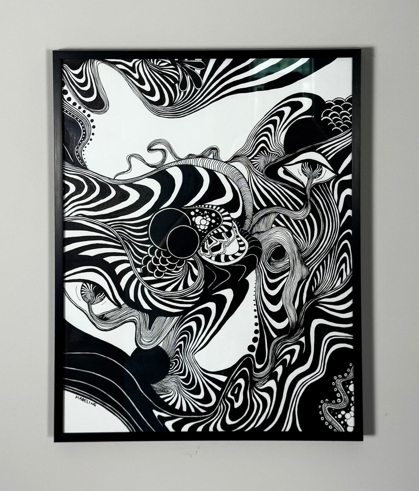 Fluidity - Original Framed Ink Painting
