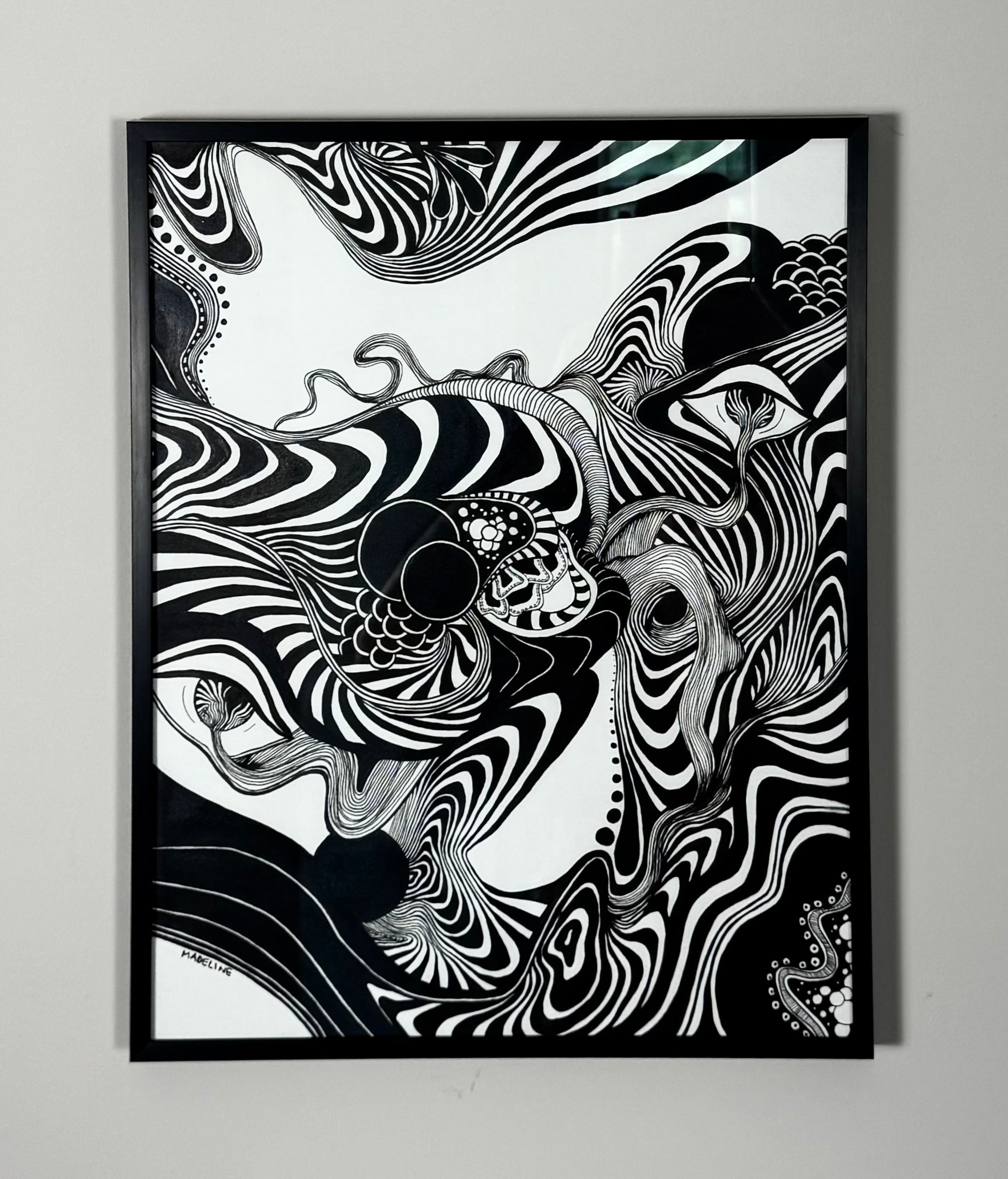 Fluidity - Original Framed Ink Painting