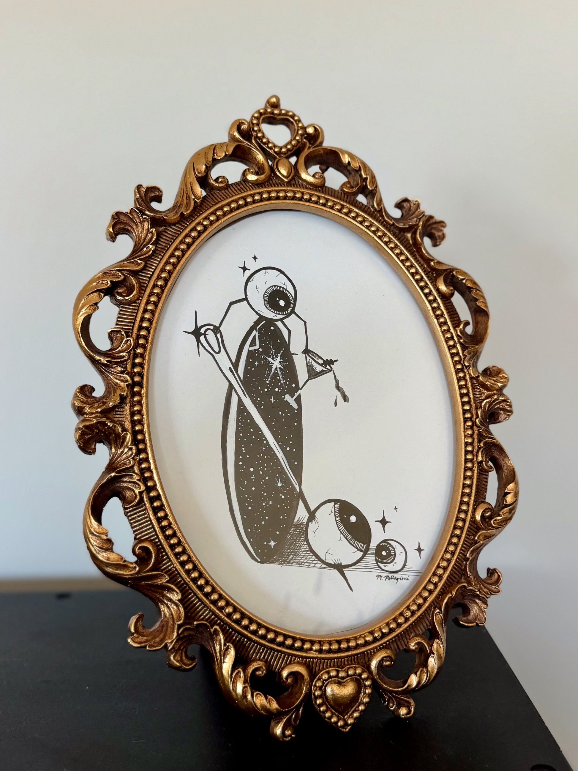 Pierce (Inktober Day 6 Prompt) - 6x8 Framed Ink Painting