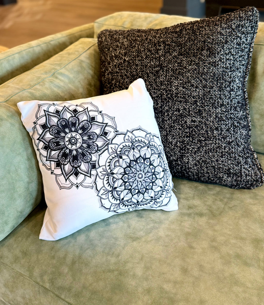 Mandala Blossoms Throw Pillow