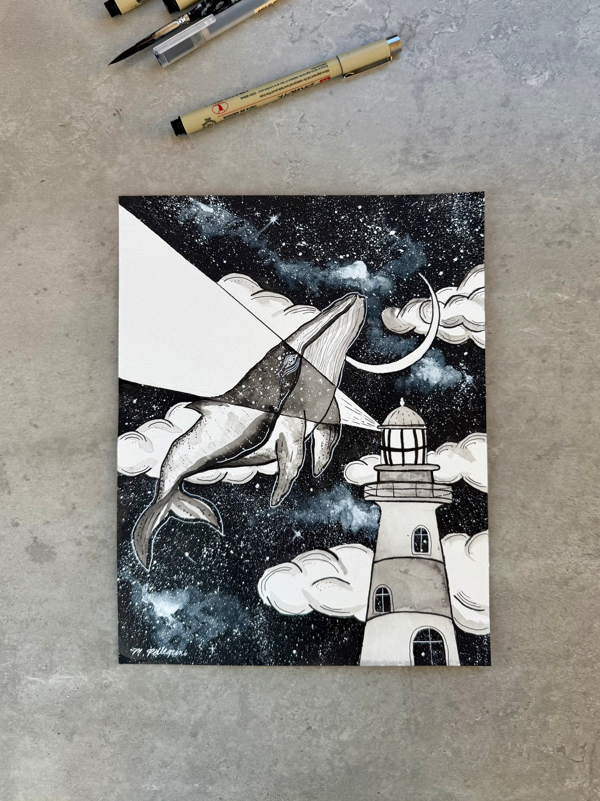 'BEACON' (INKTOBER'26) Original Artwork